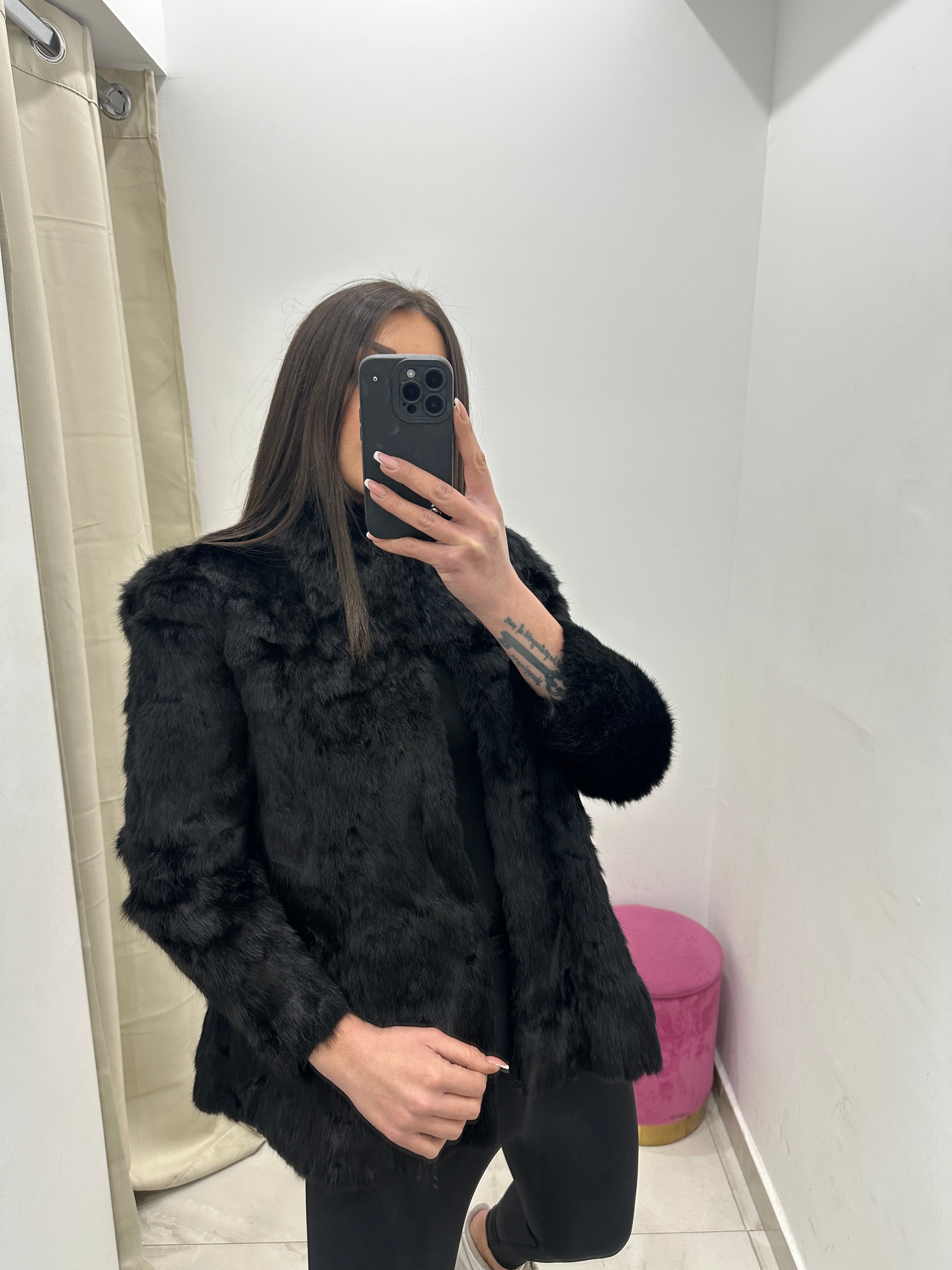 Pelliccia vera vintage nera