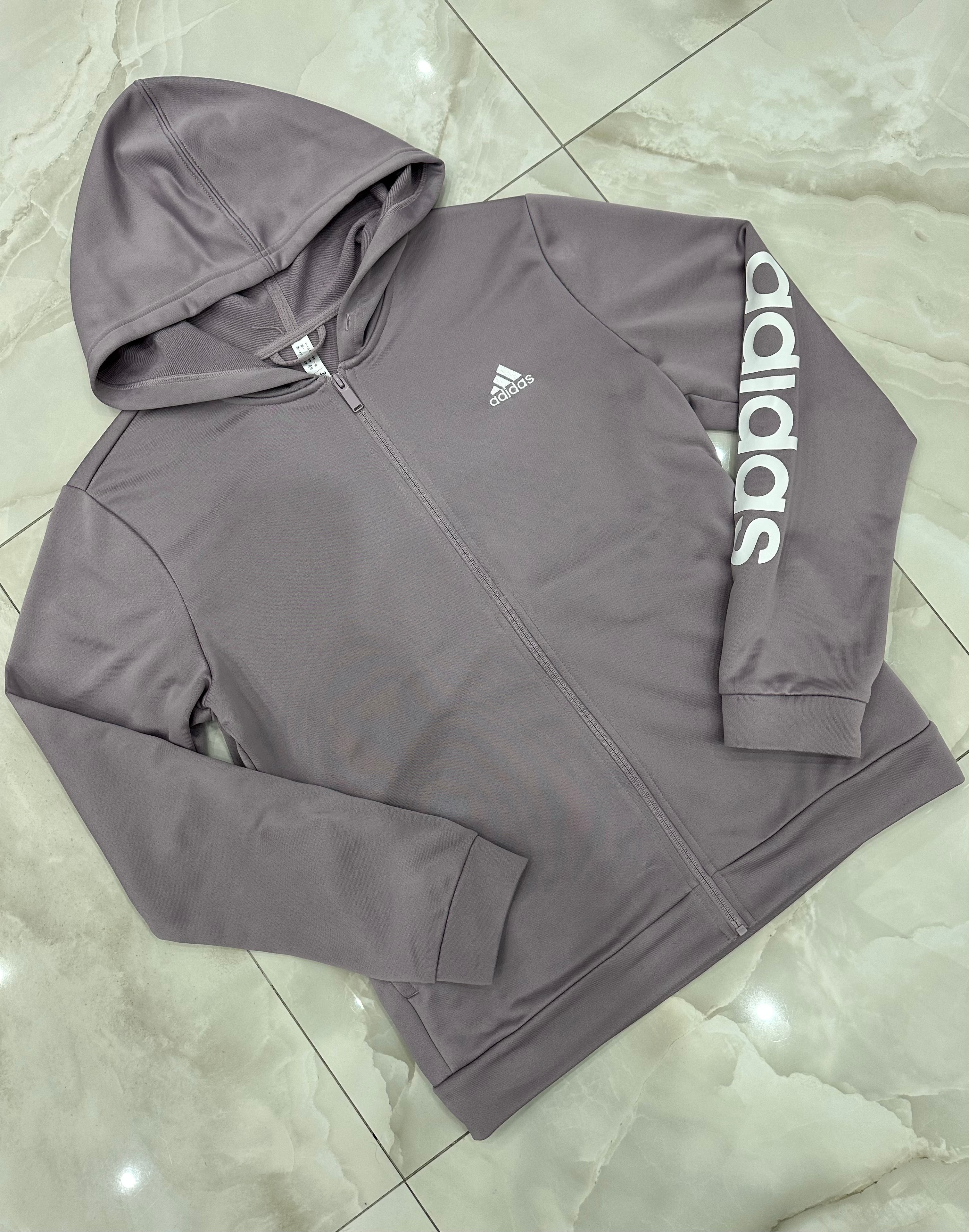 Felpa con zip vintage viola con cappuccio