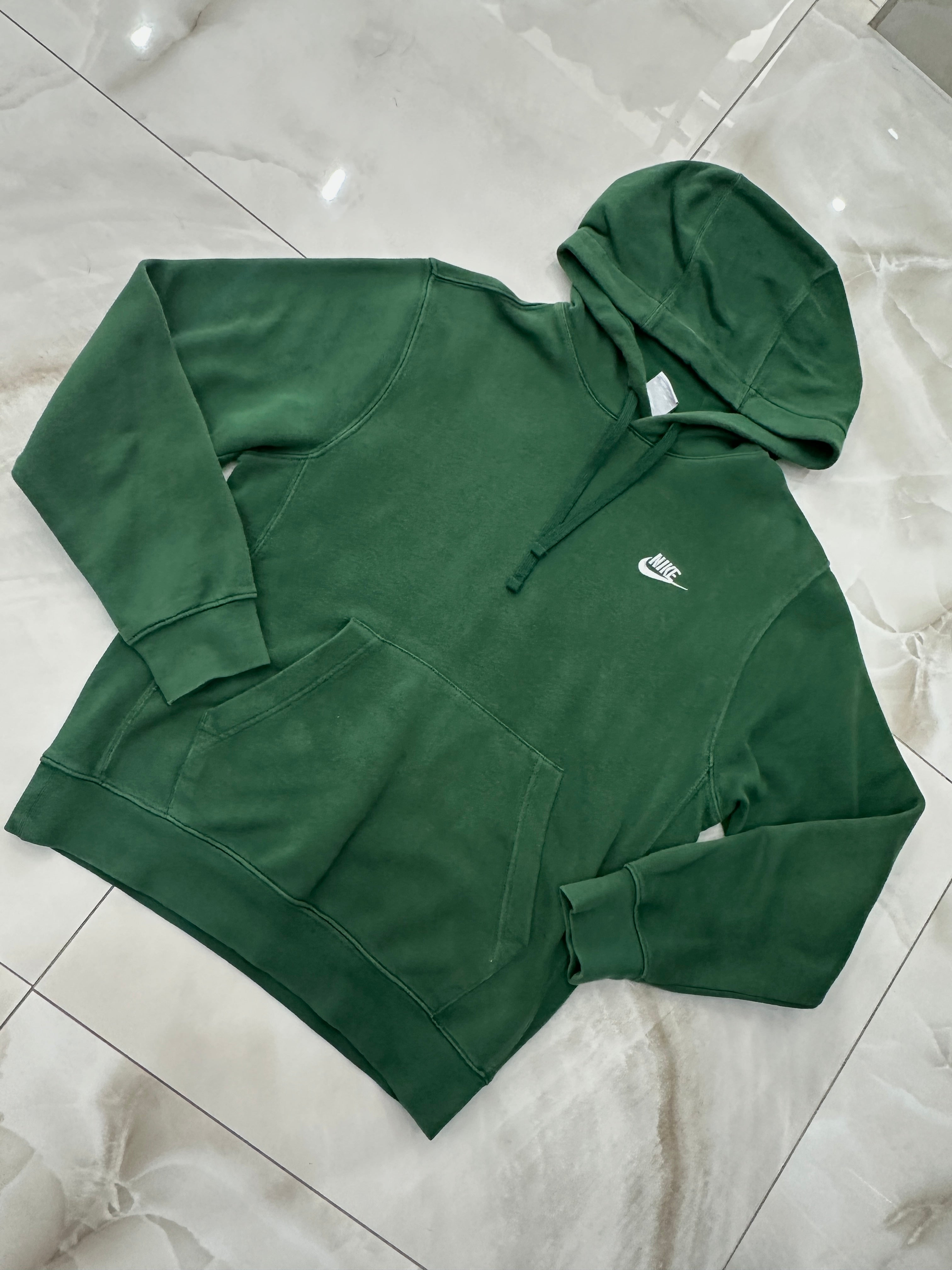 Felpa vintage verde con cappuccio