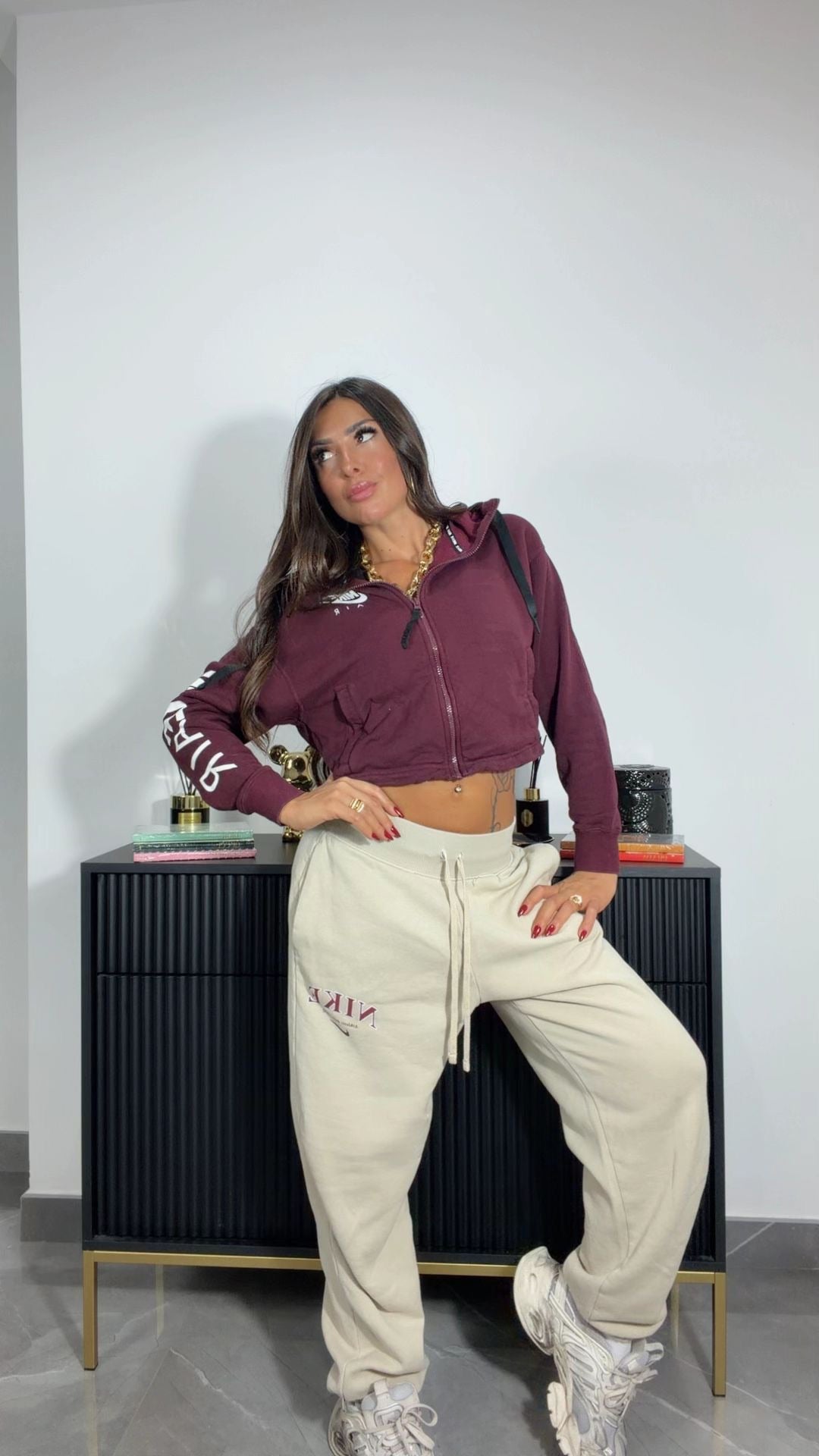 Pantatuta vintage sportivo beige