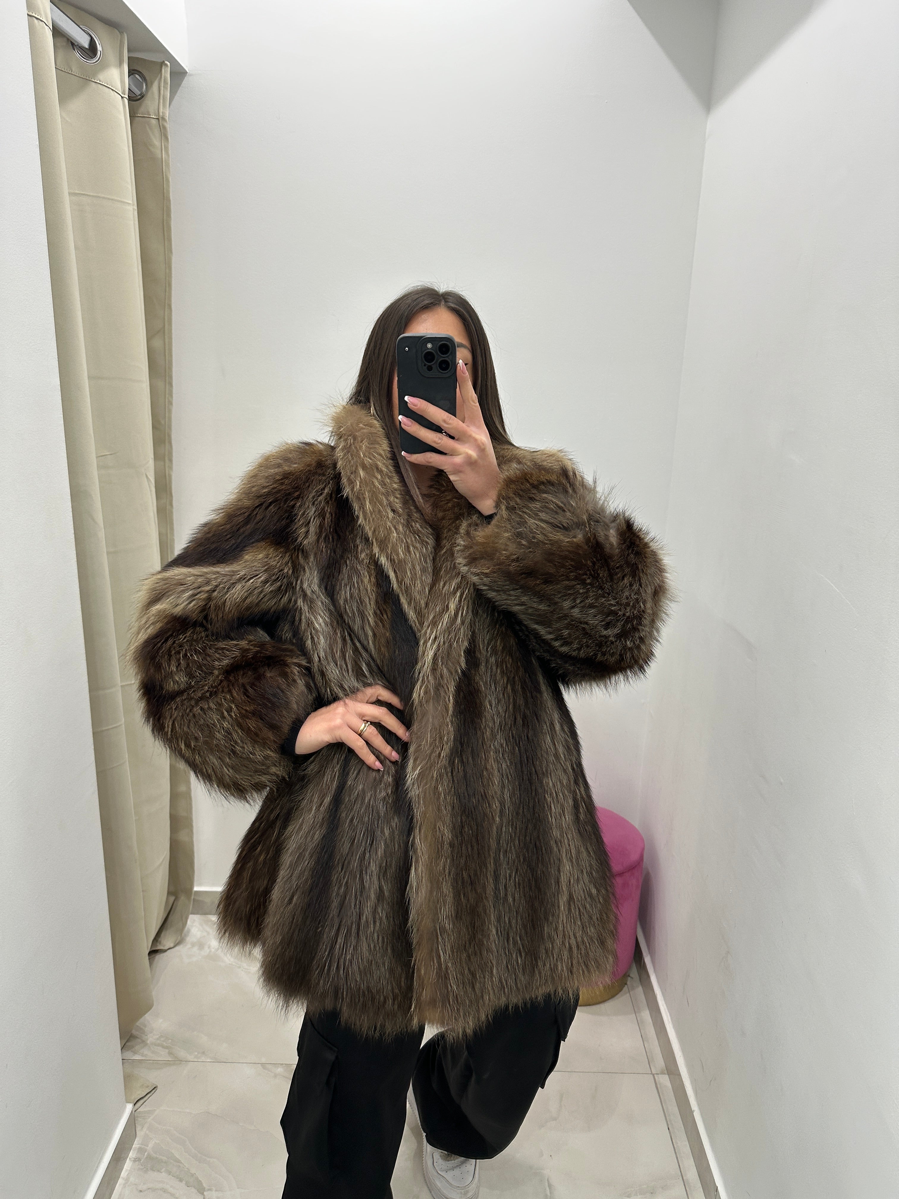 Pelliccia vera vintage di marmotta