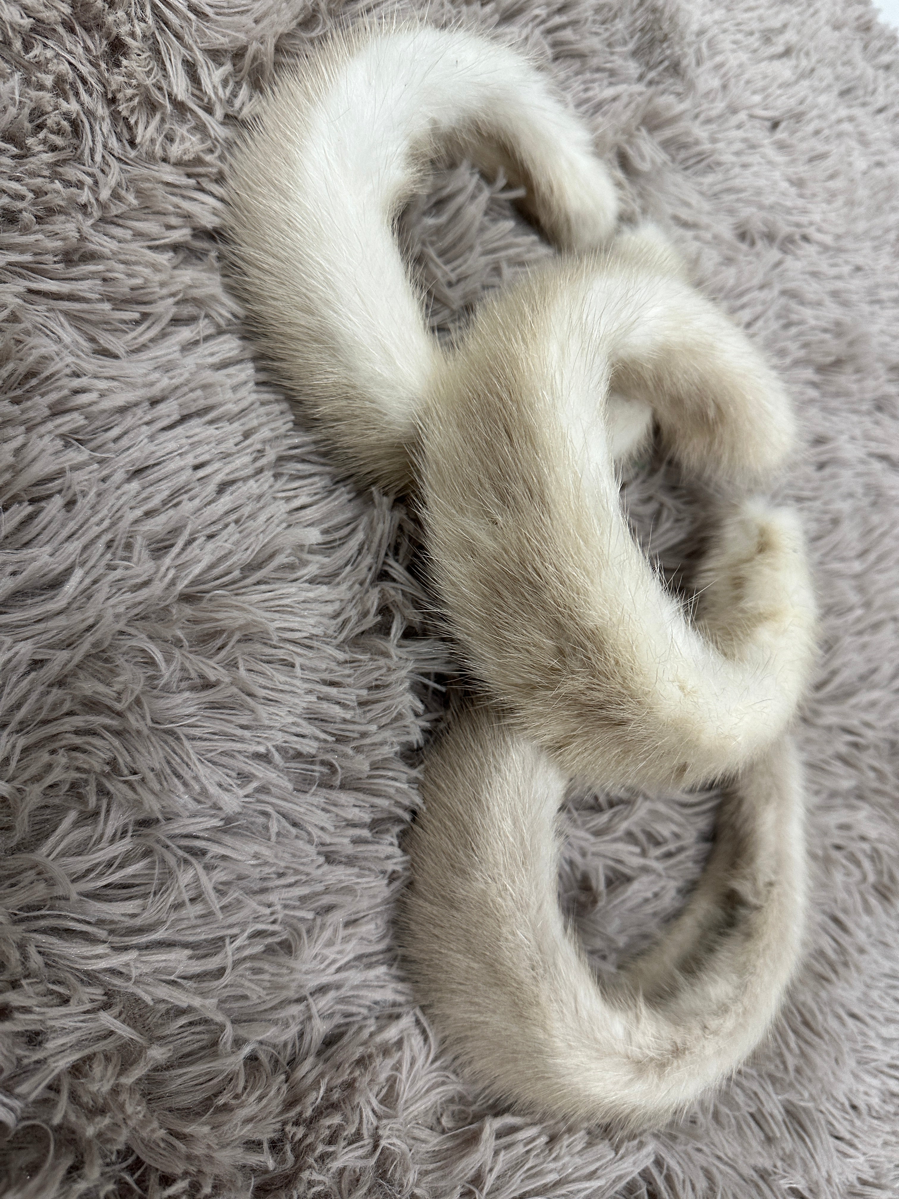 Cerchietto di visone panna