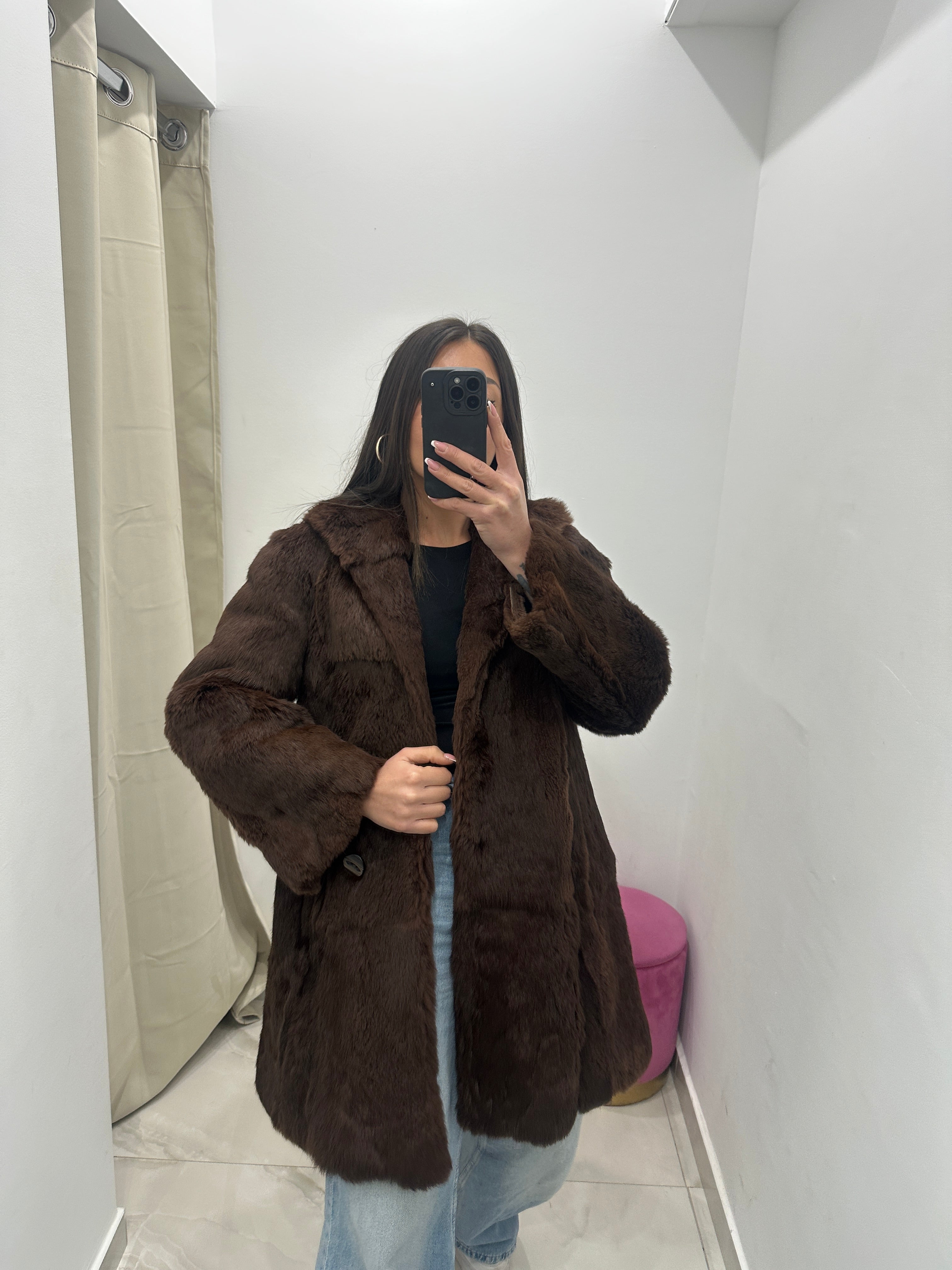 Pelliccia vera vintage marrone