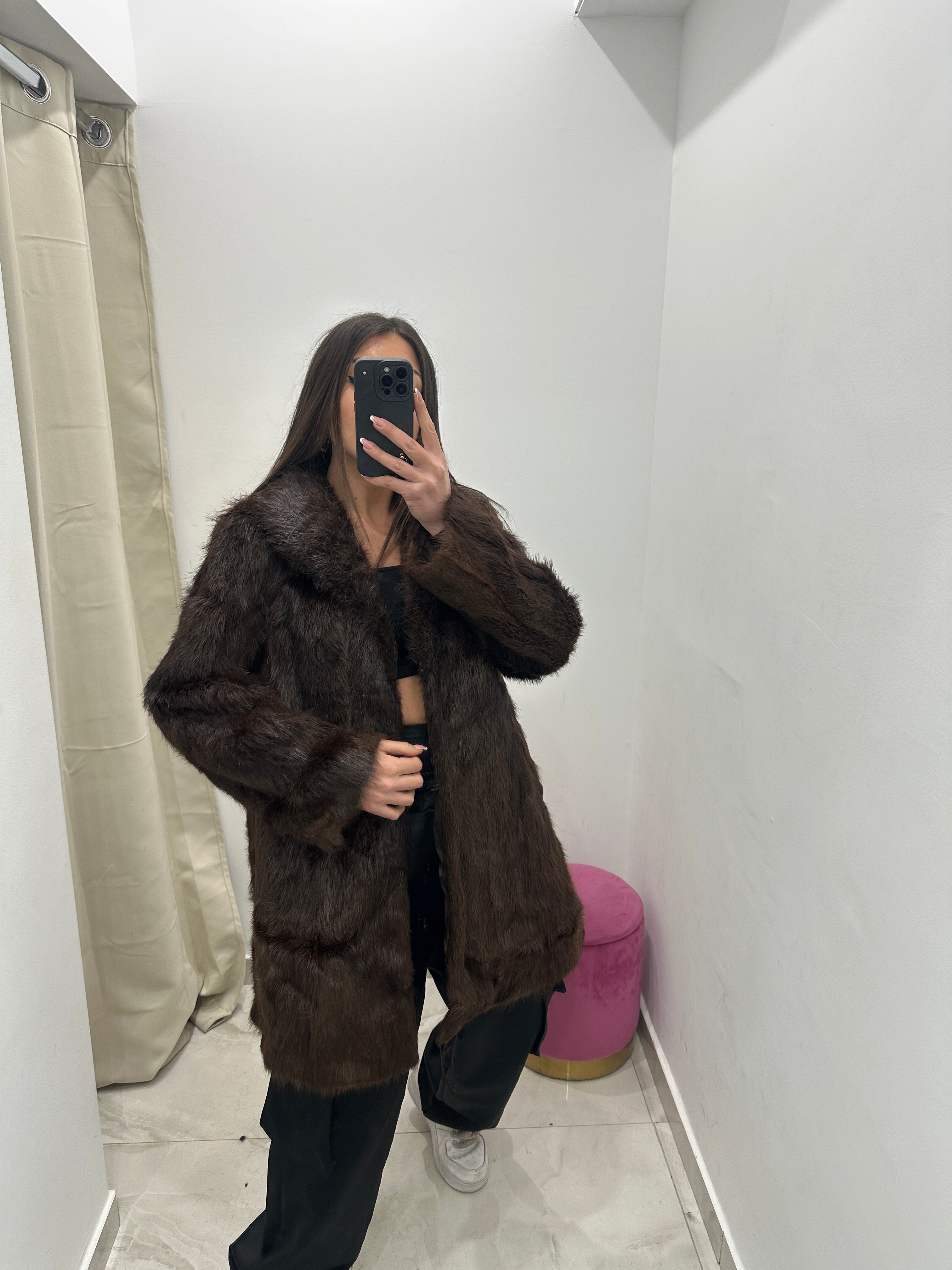 Pelliccia vera vintage marrone