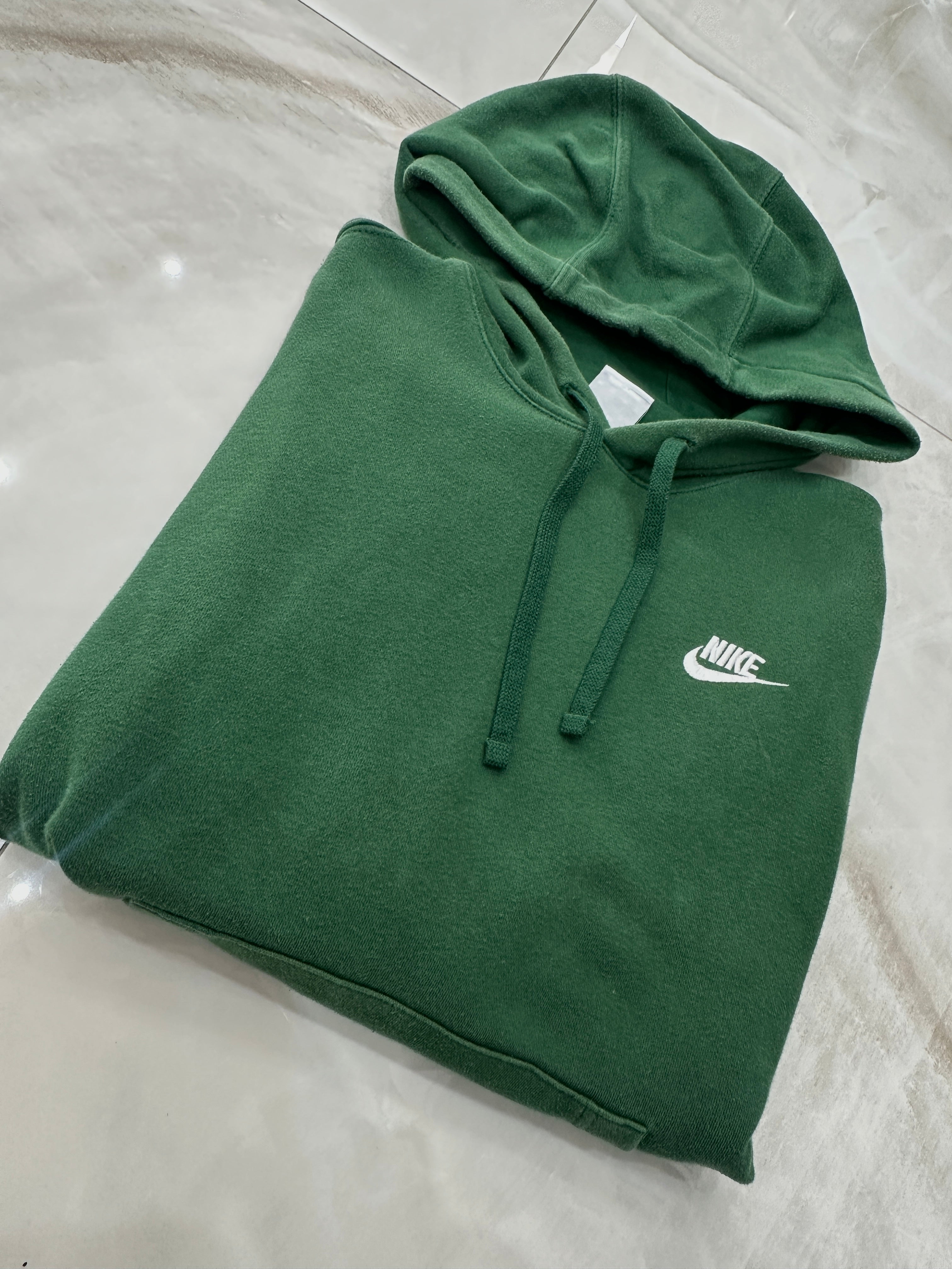 Felpa vintage verde con cappuccio