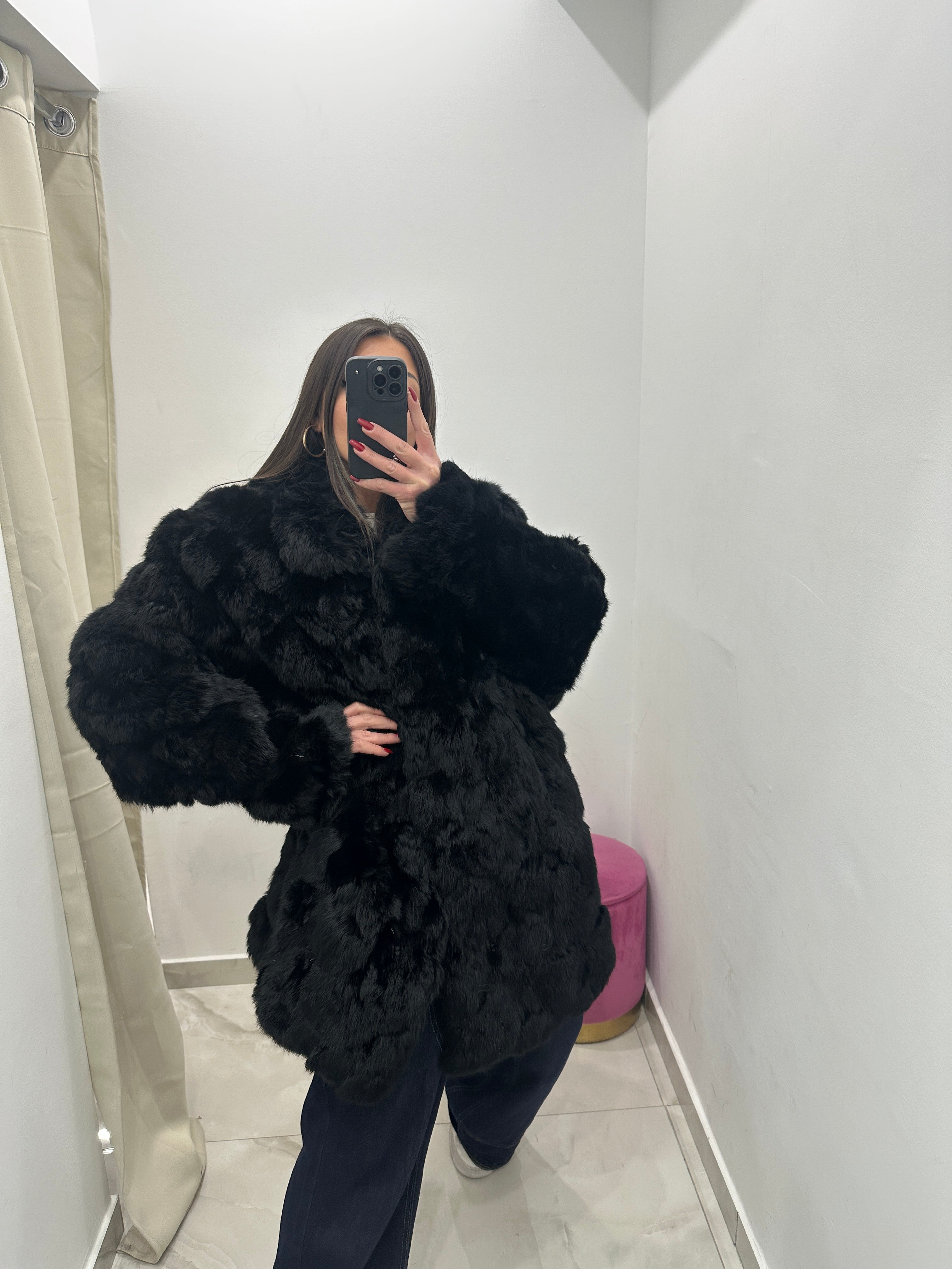 Pelliccia vera vintage nera