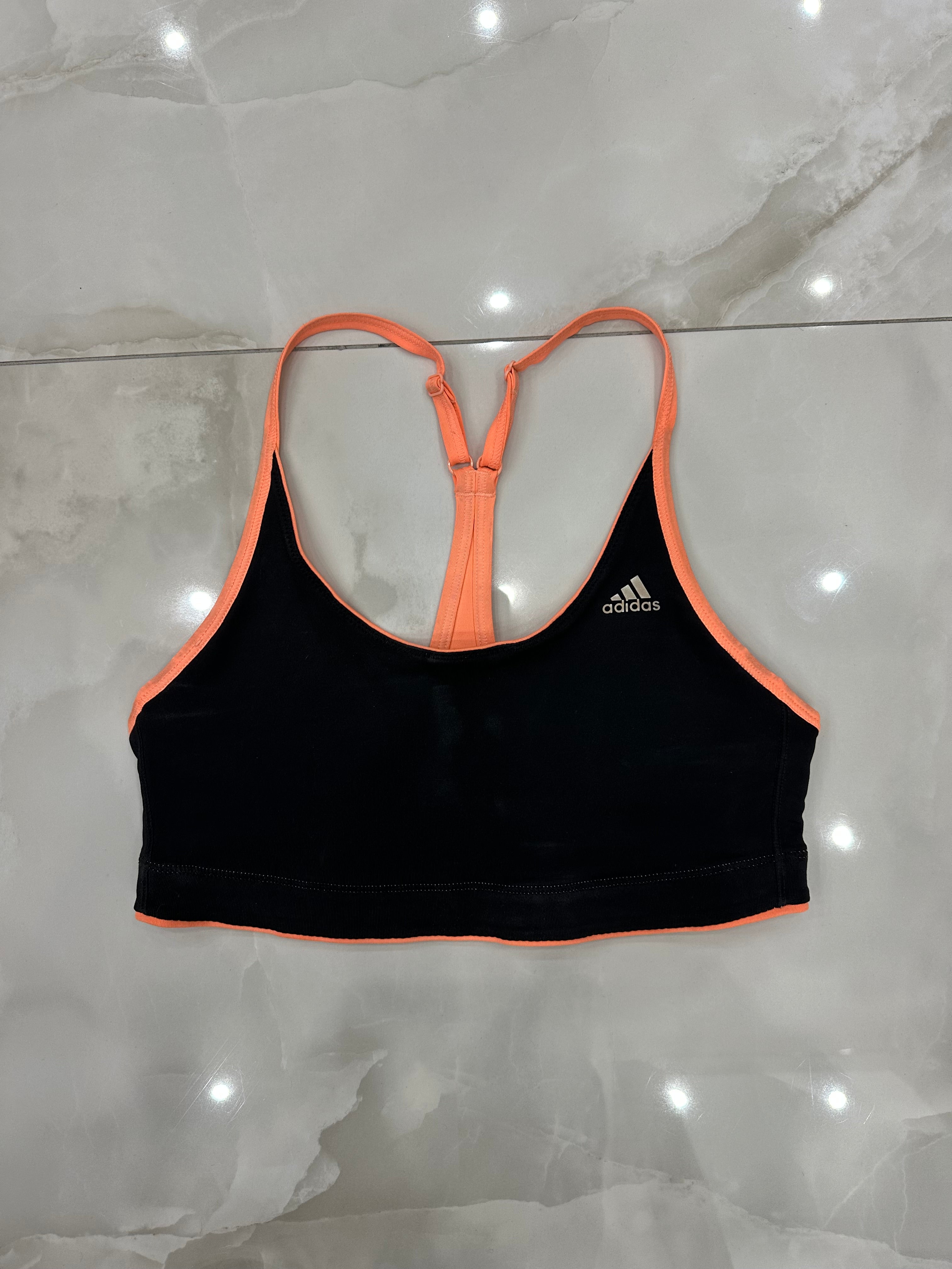 Top vintage arancio fluo e nero