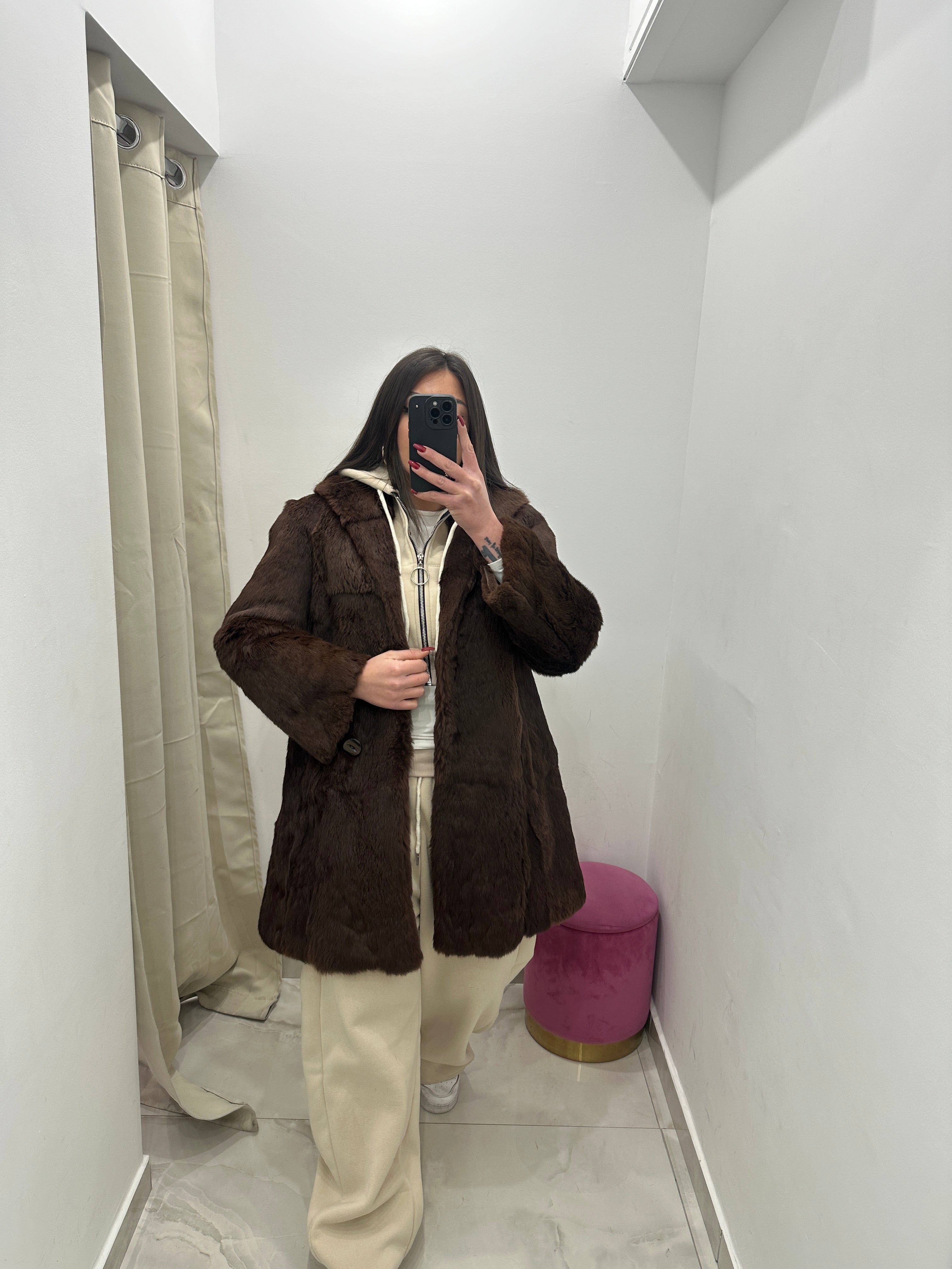 Pelliccia vera vintage marrone