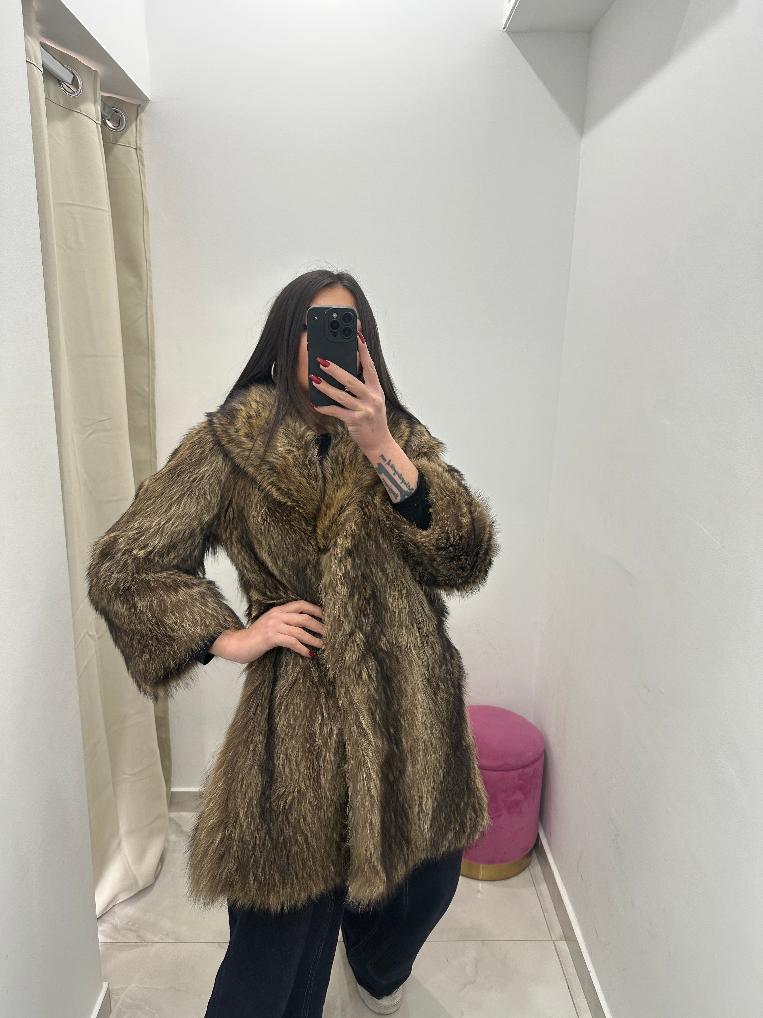 Pelliccia vera vintage di marmot