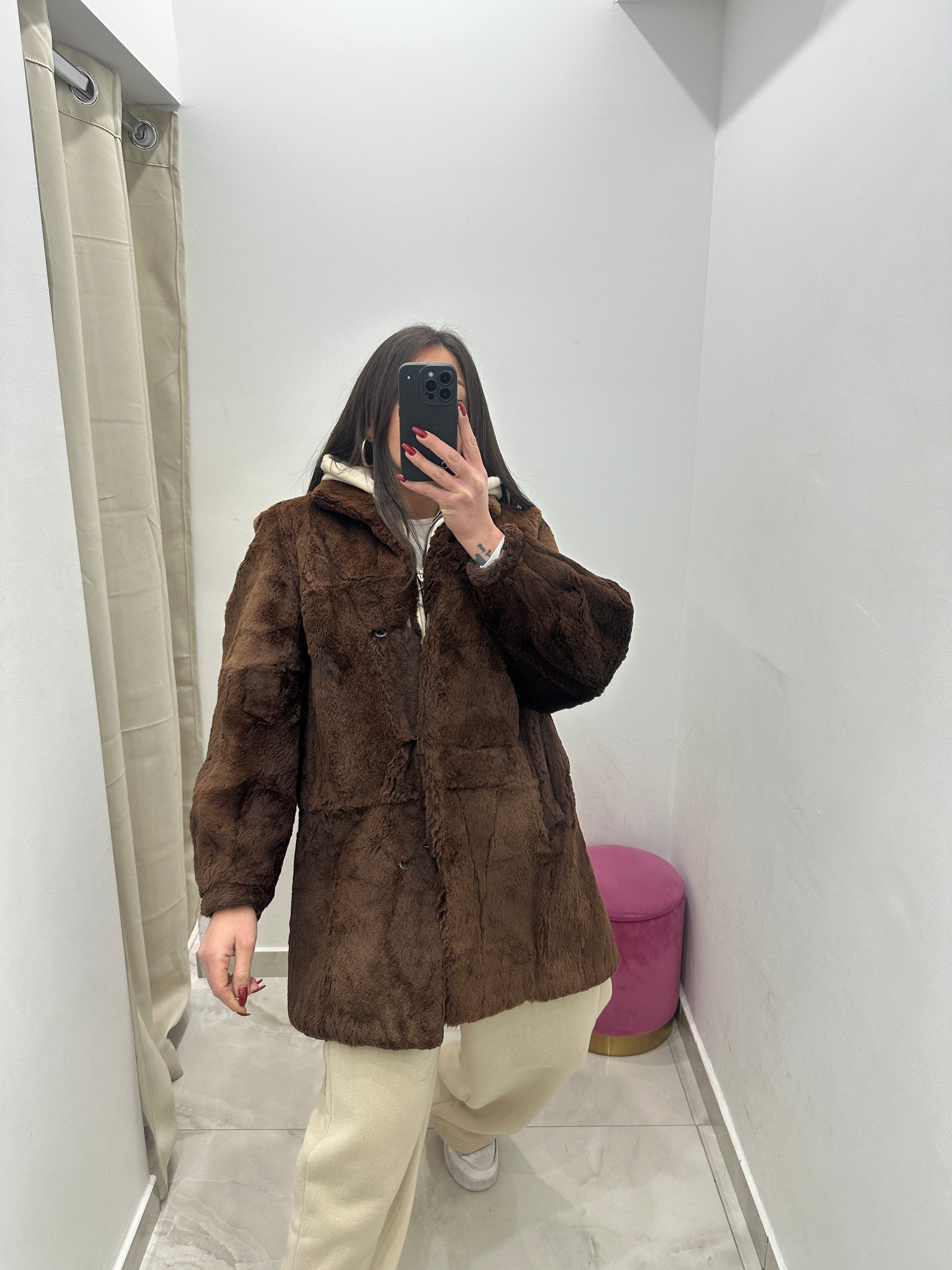 Pelliccia vera vintage marrone