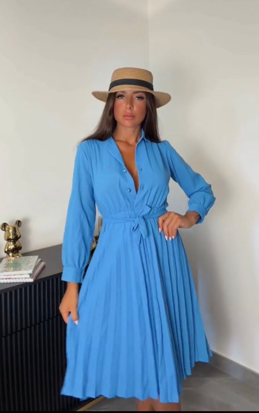 Vestito vintage blu cobalto