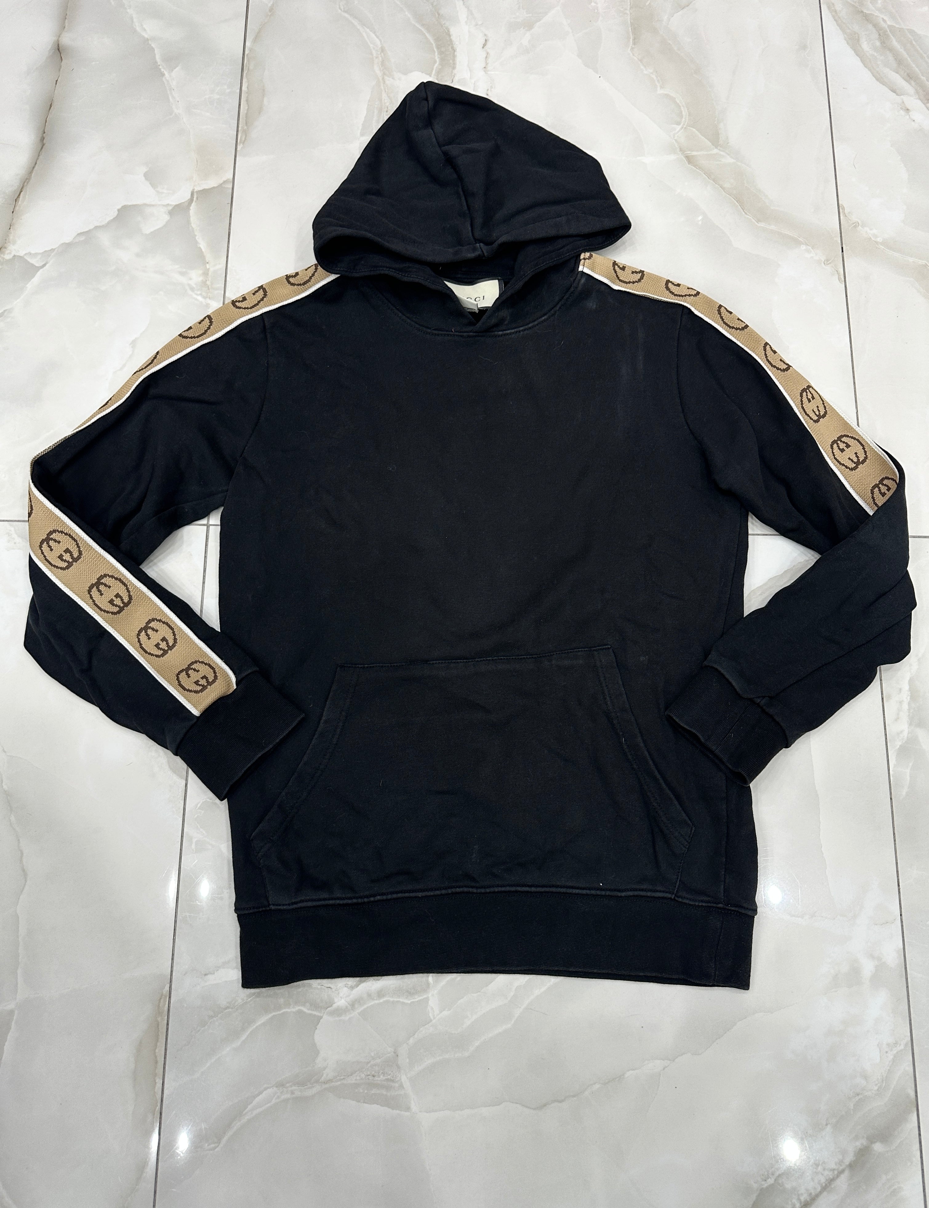 Felpa vintage firmato nero con cappuccio