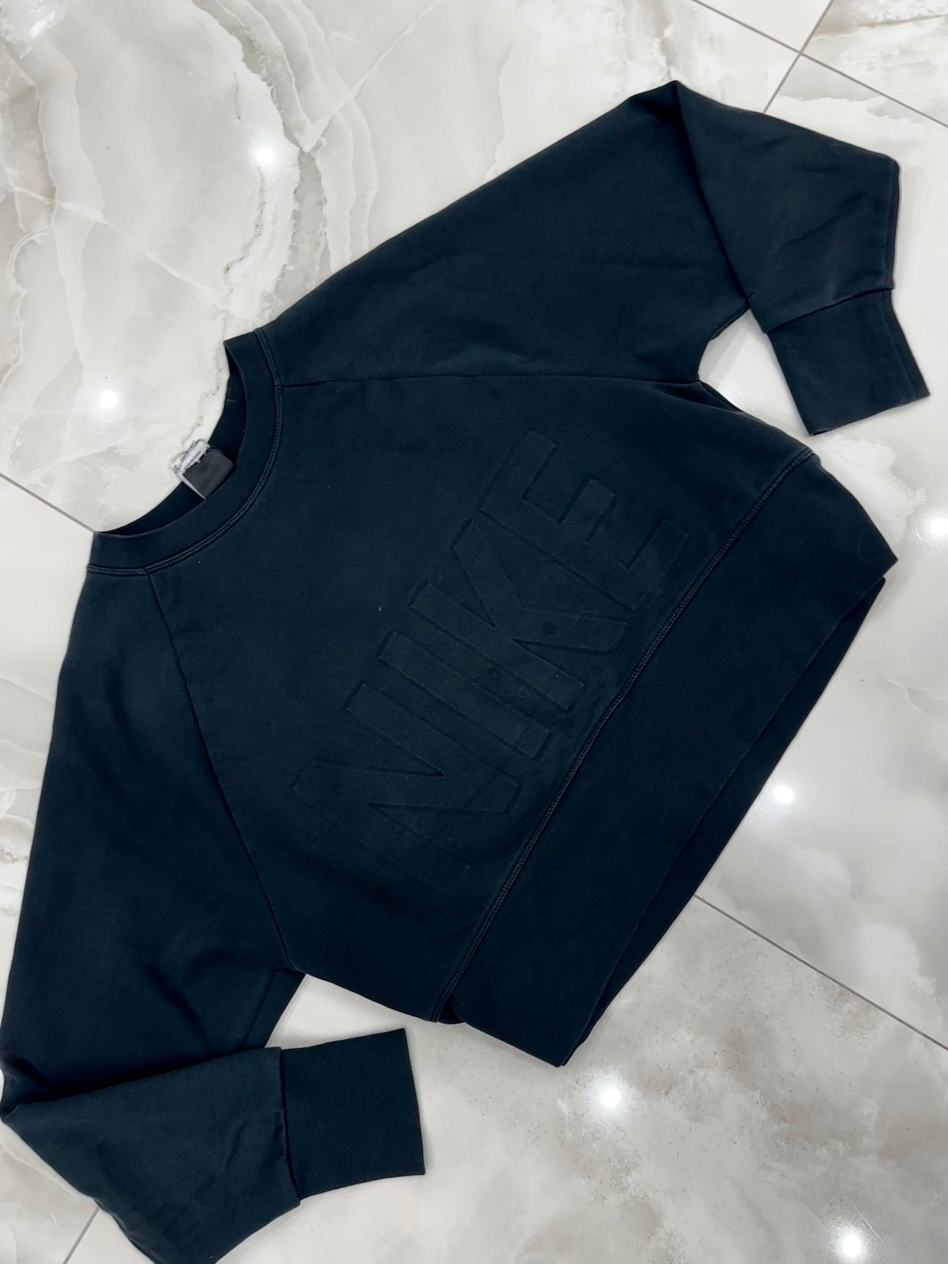Felpa vintage nera crop