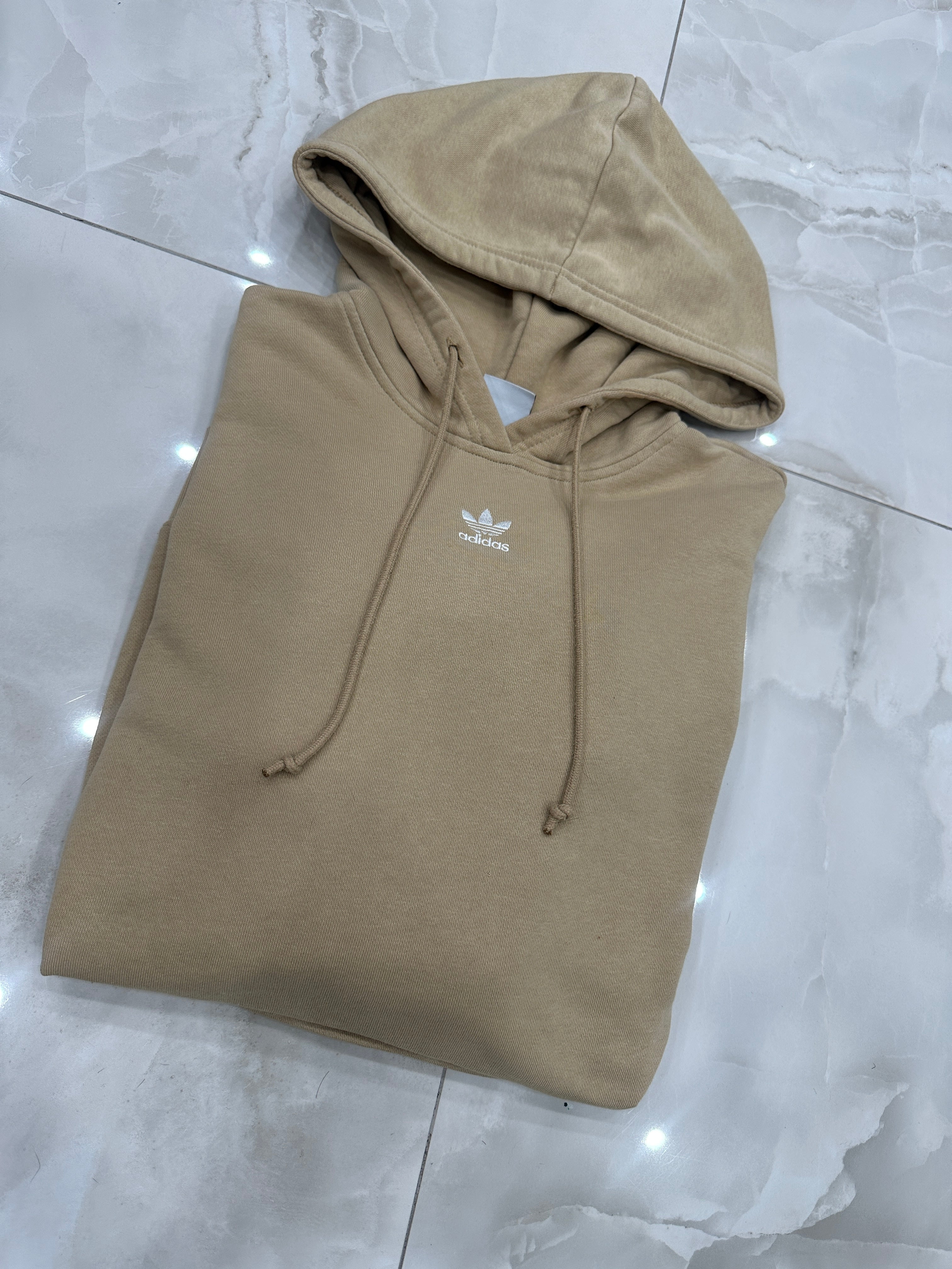 Felpa vintage beige con cappuccio