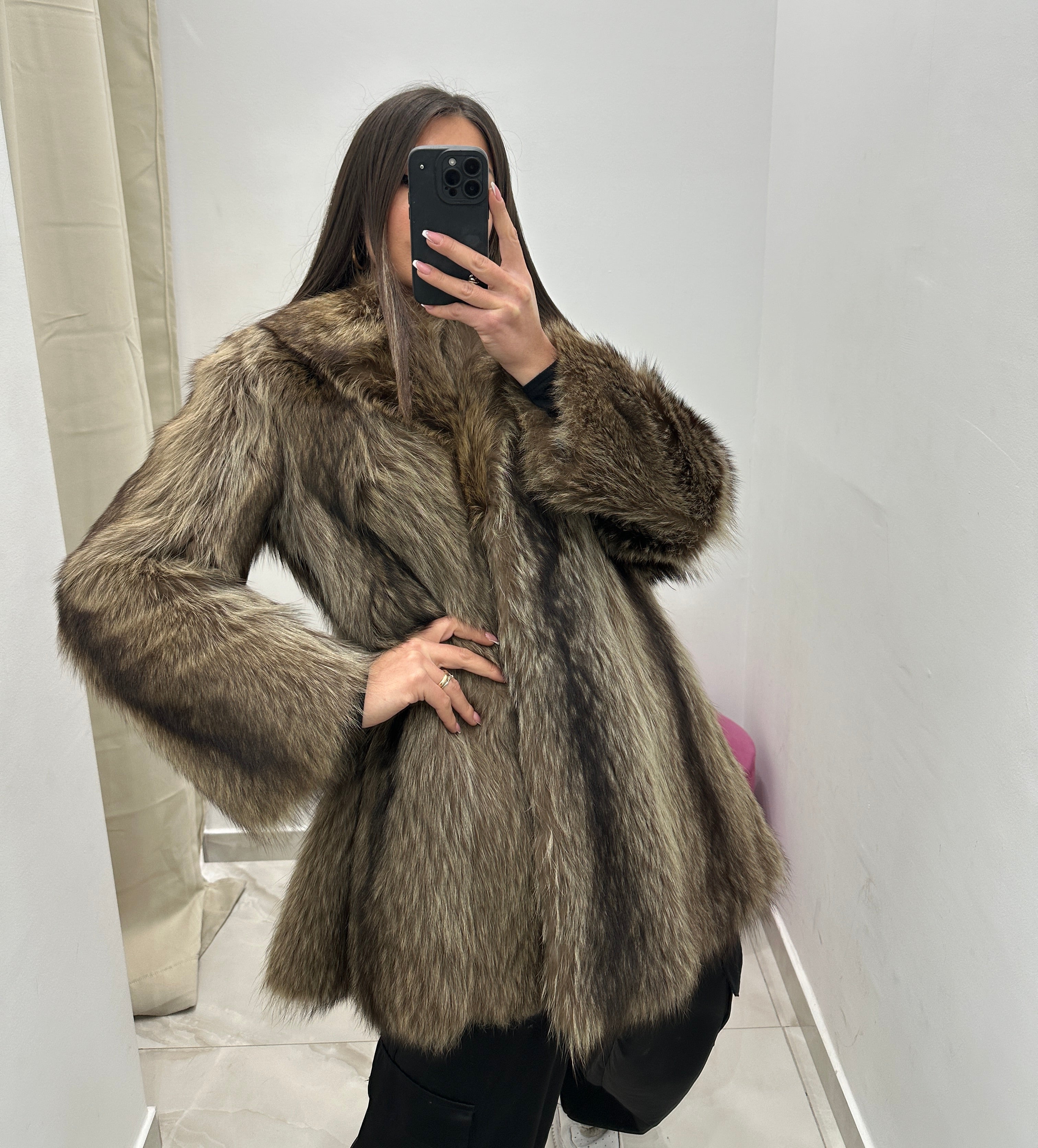 Pelliccia vera vintage di marmotta