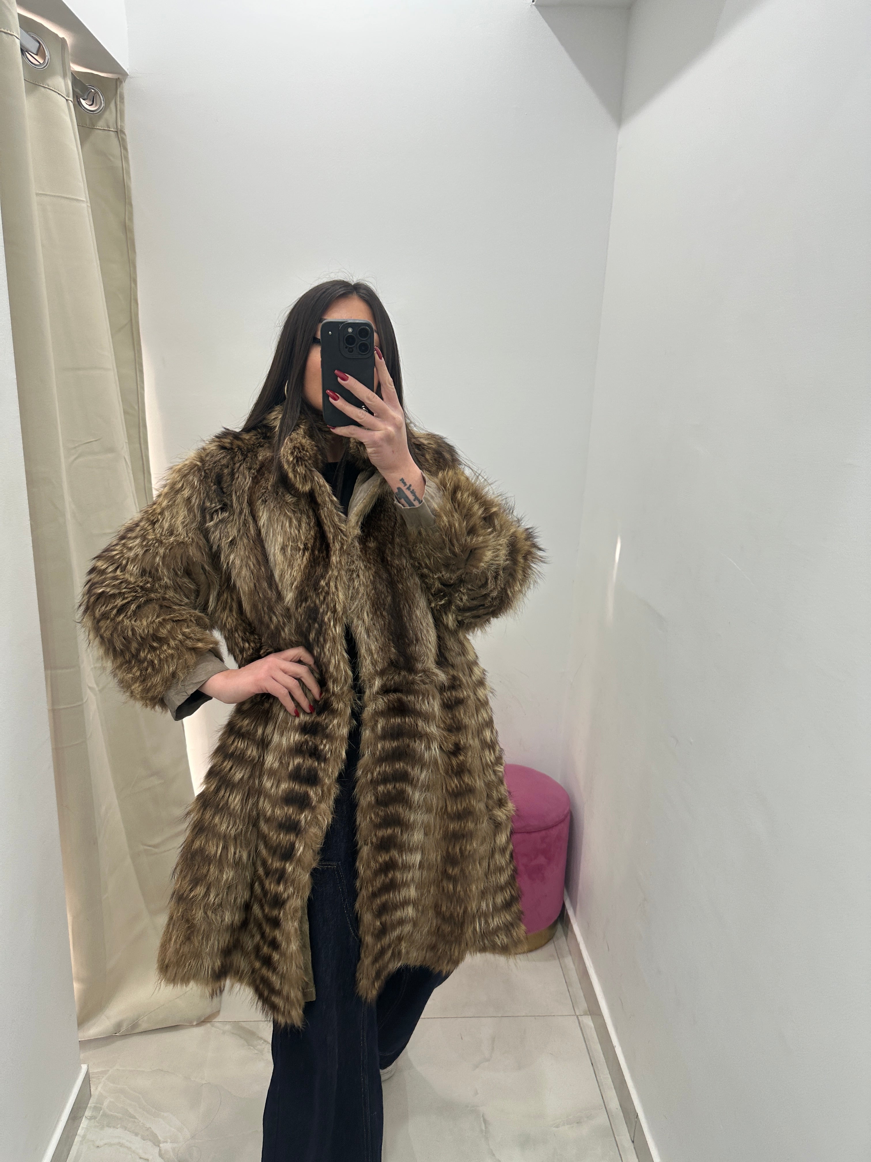 Pelliccia vera vintage di marmot
