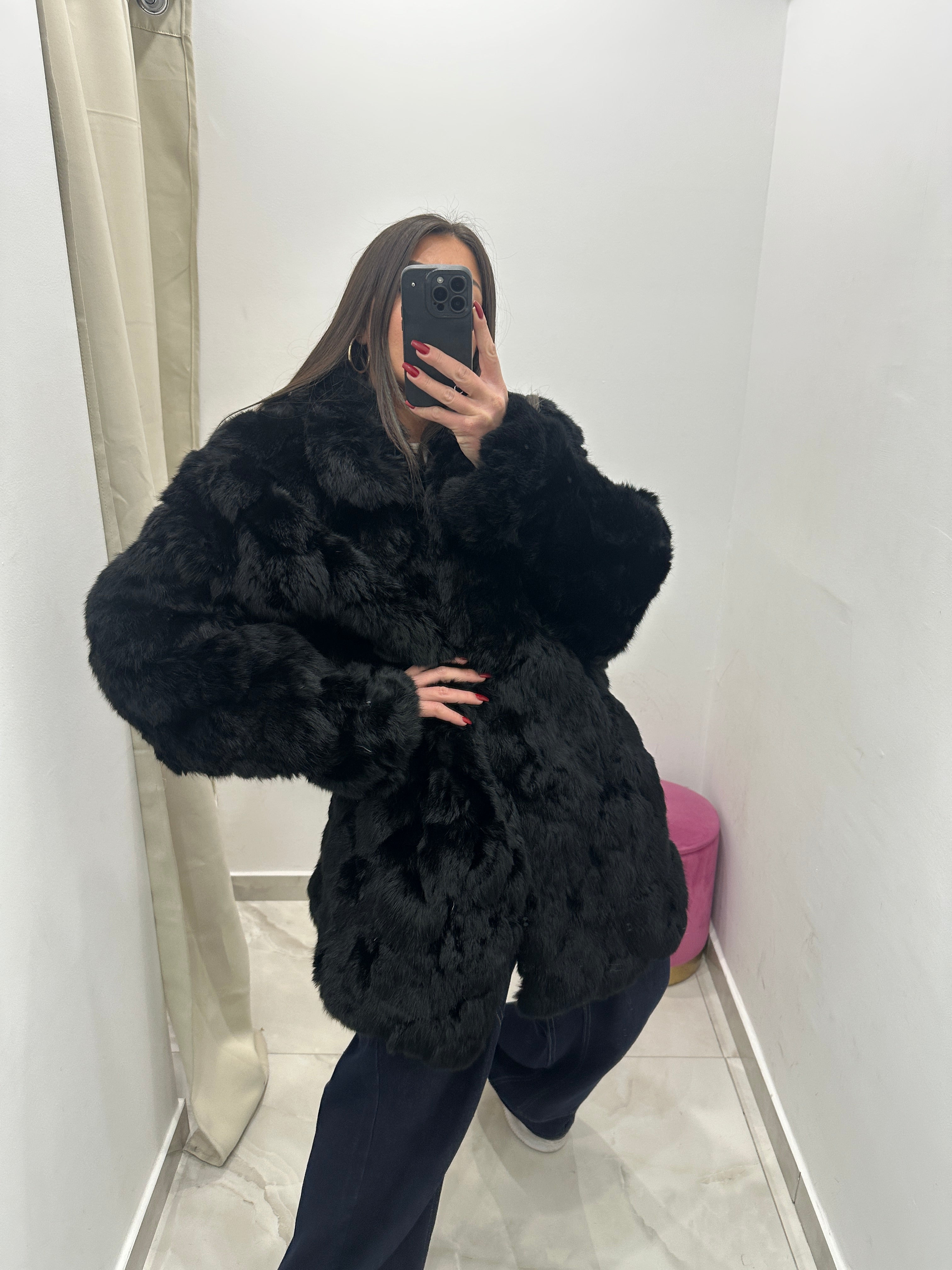 Pelliccia vera vintage nera