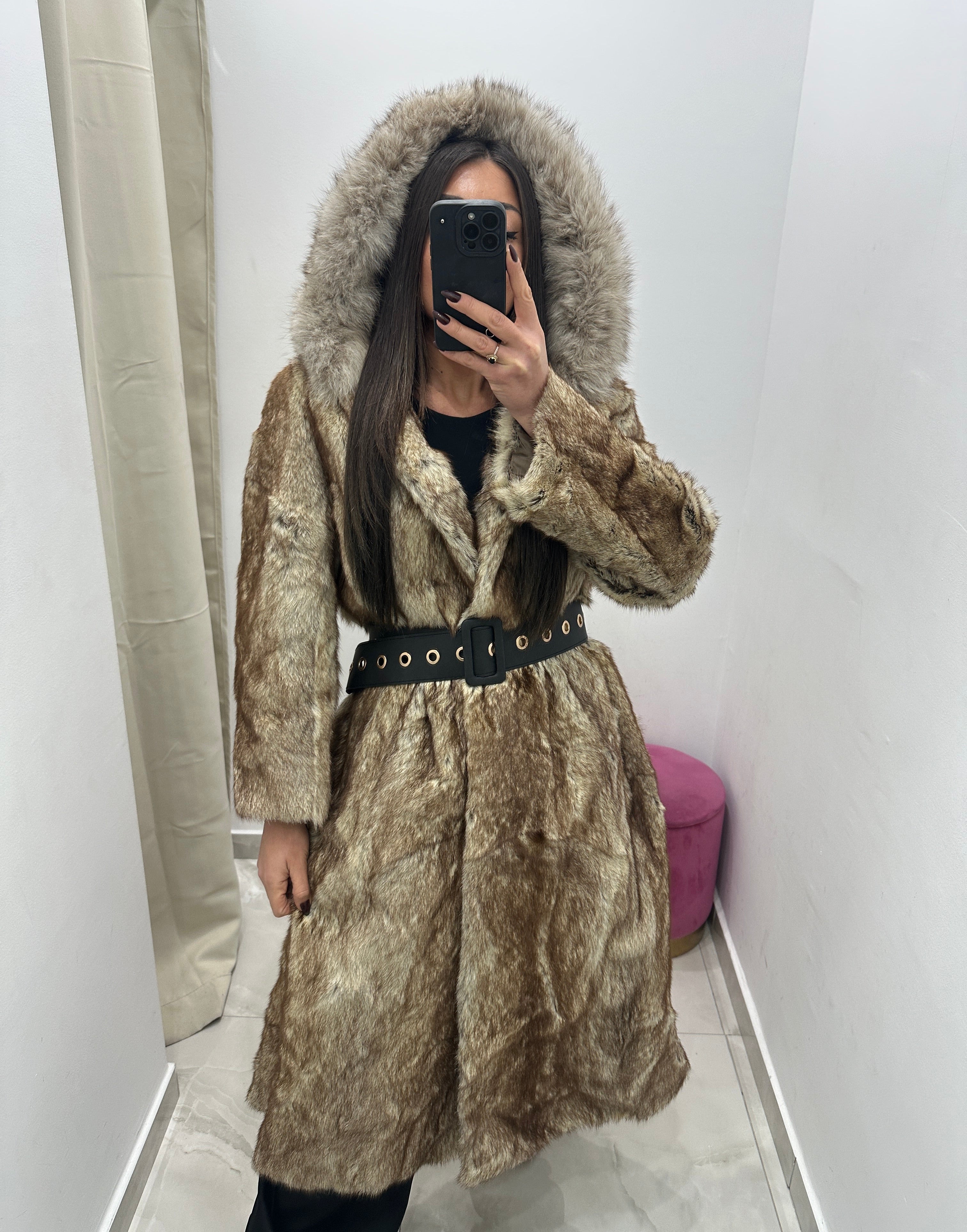 Pelliccia vera vintage beige