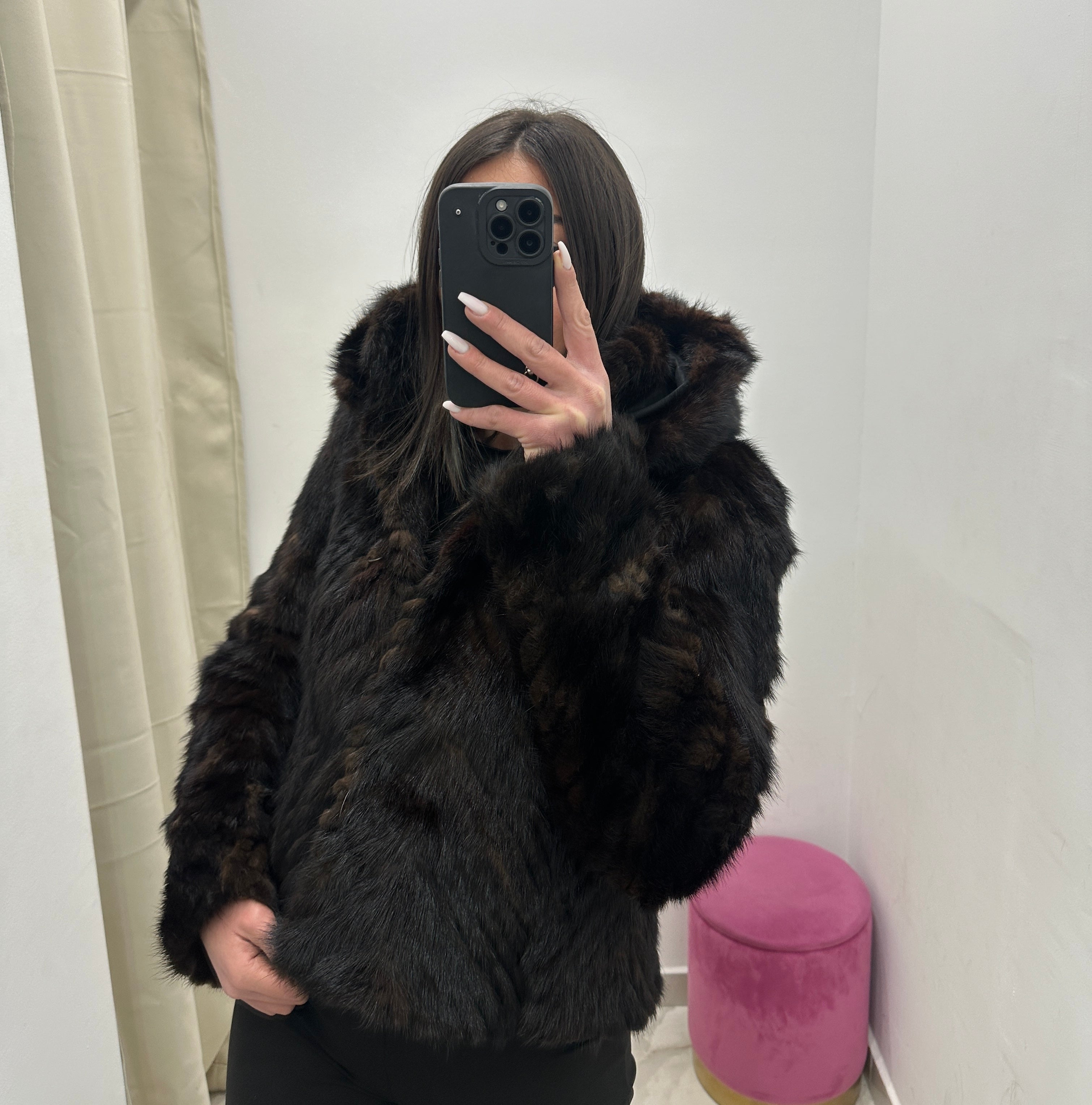 Pelliccia vera vintage marrone