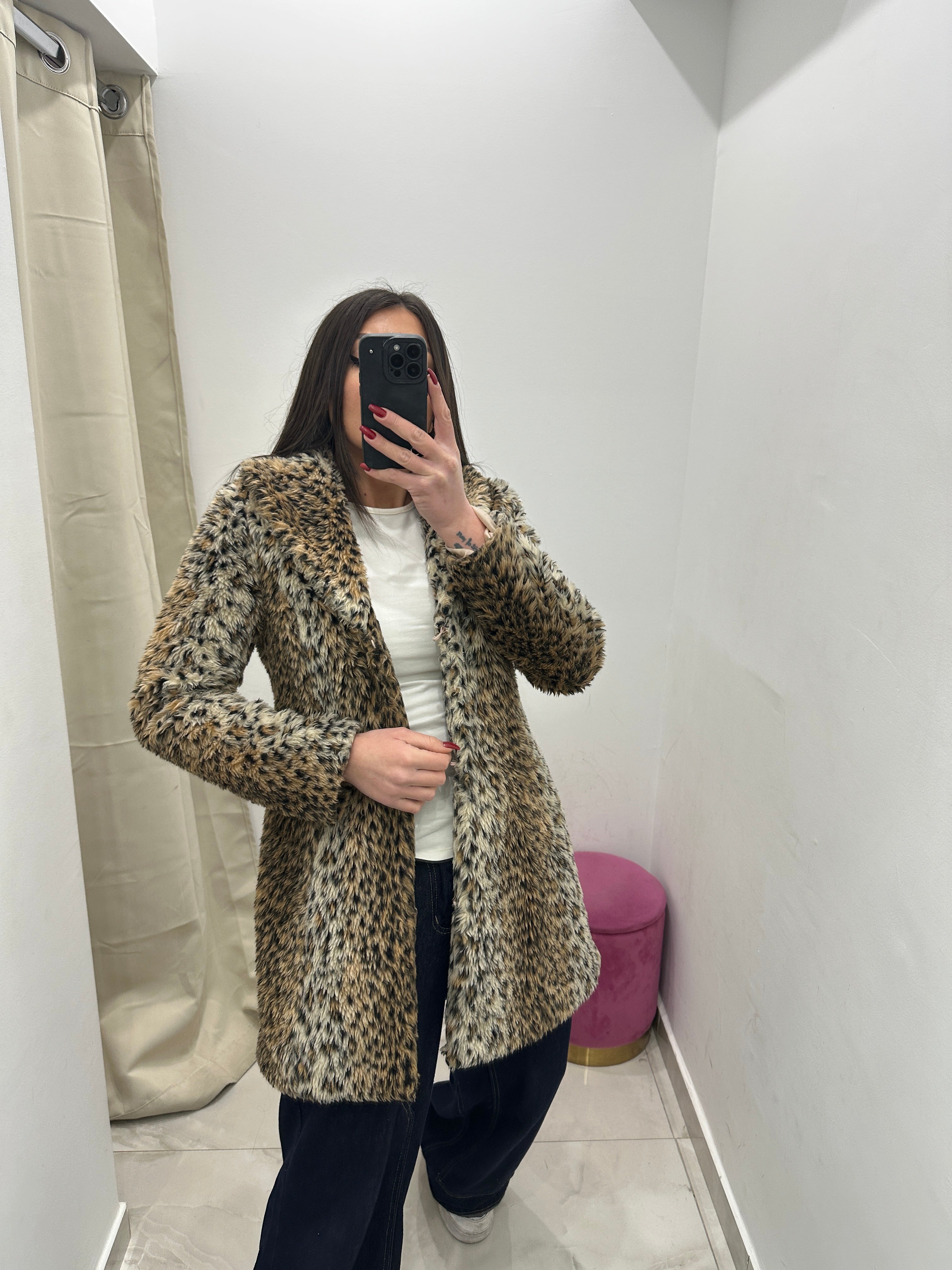 Pelliccia ecologica vintage animalier