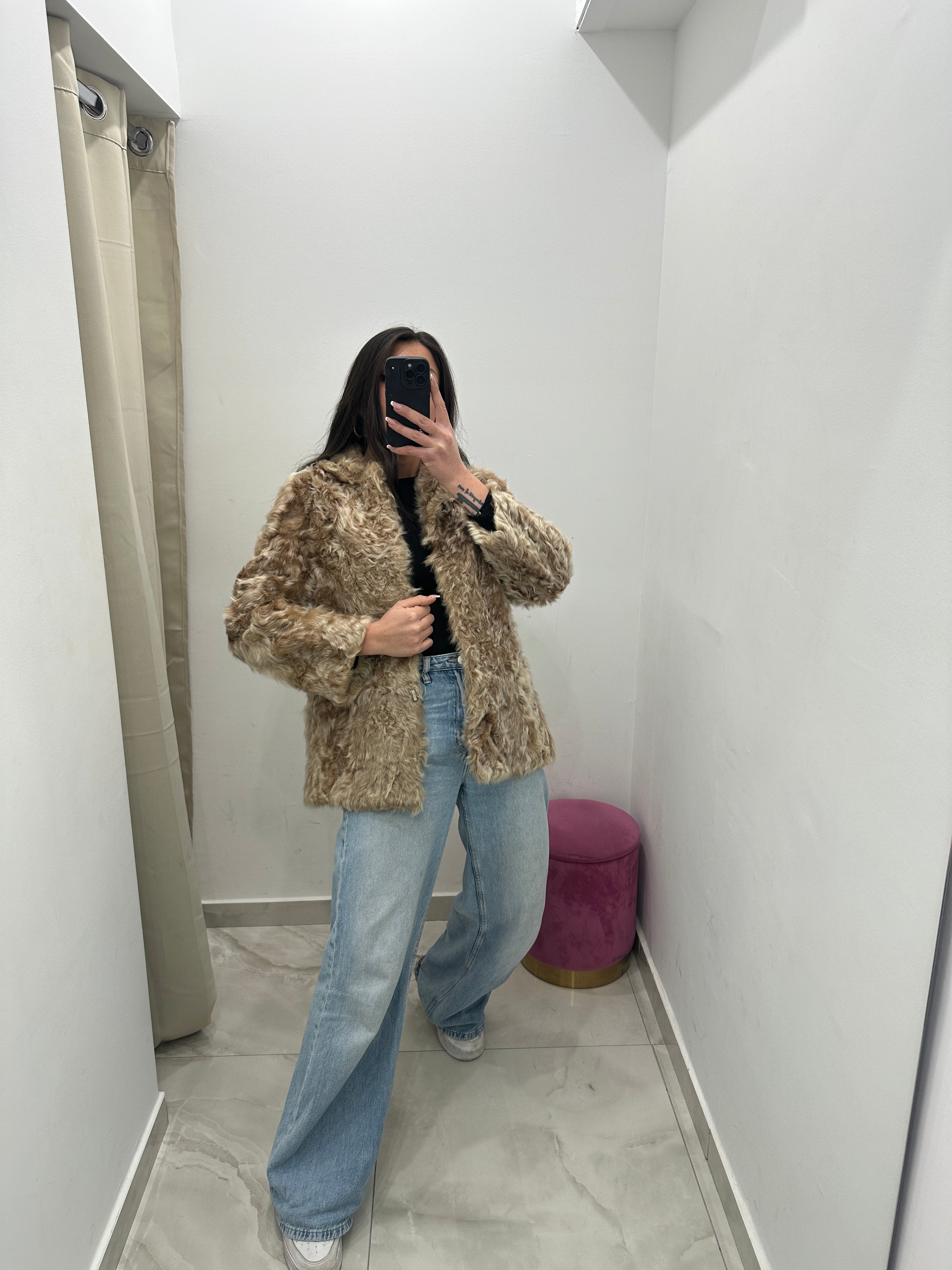 Pelliccia vera vintage gold