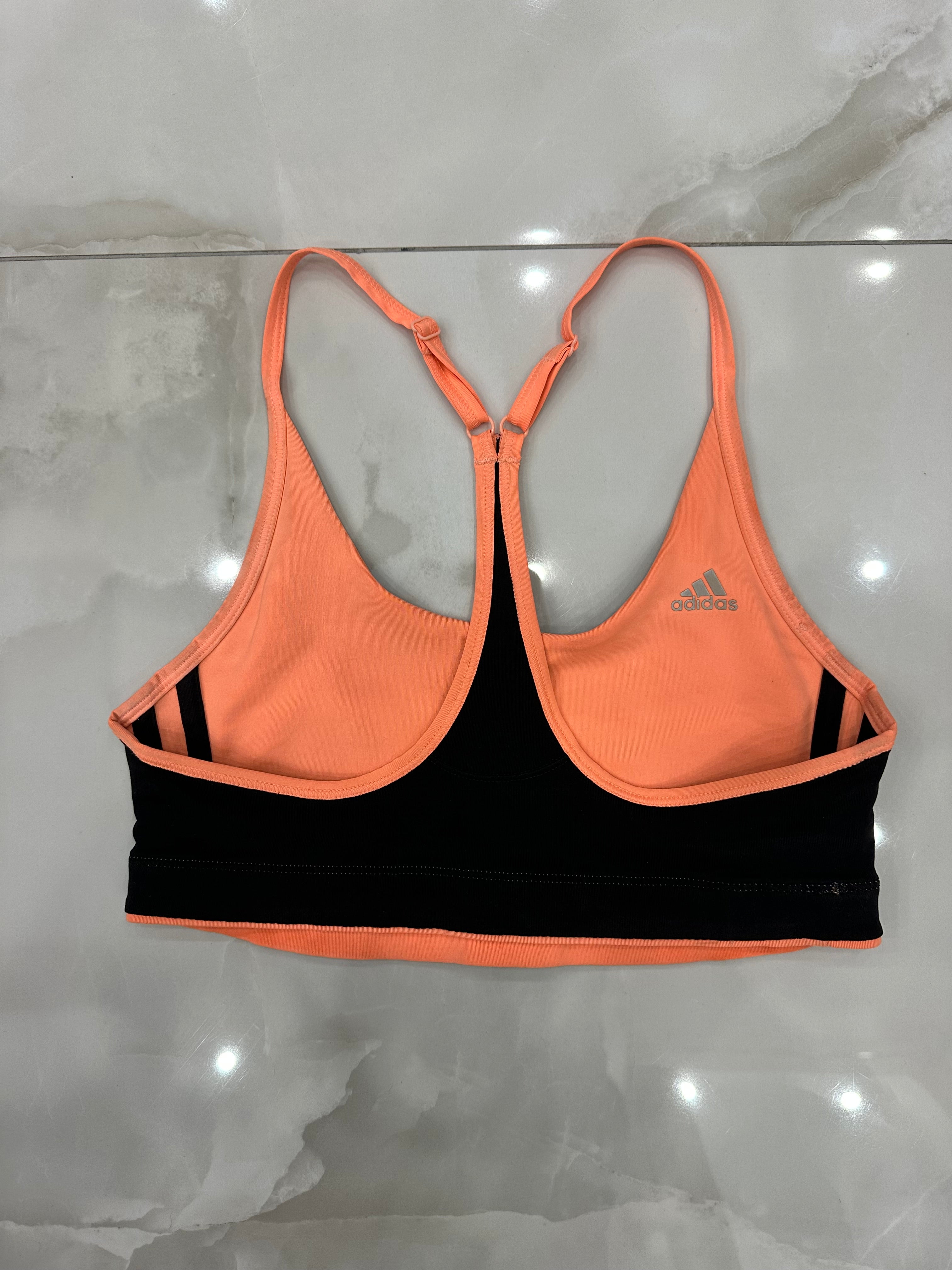 Top vintage arancio fluo e nero