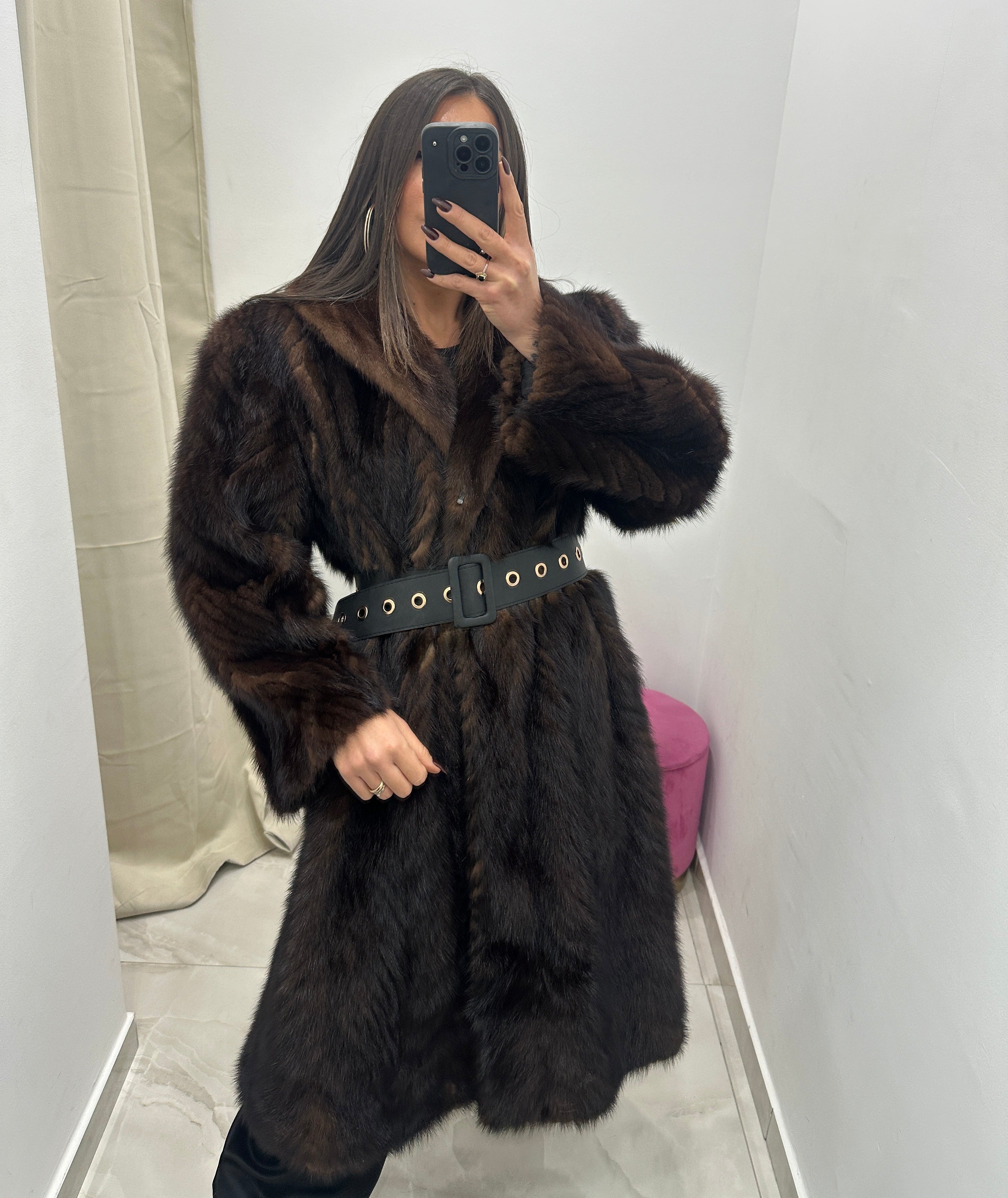 Pelliccia visone vera vintage marrone