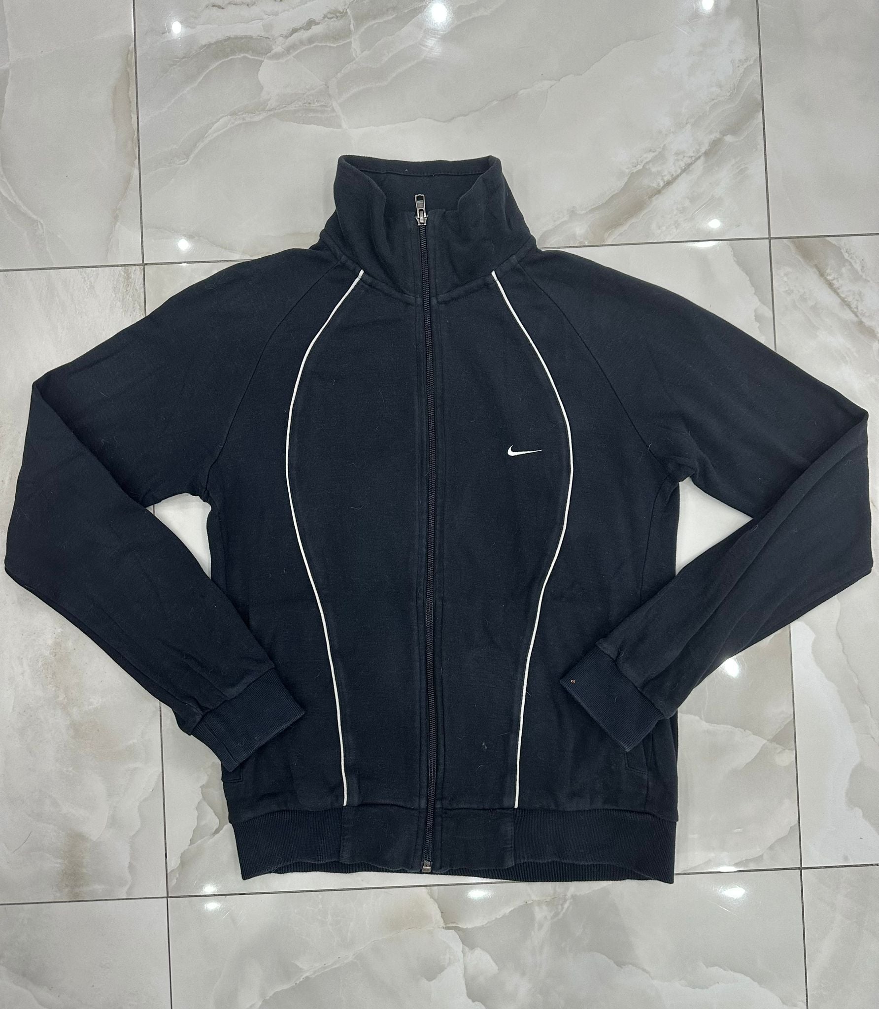 Felpa vintage nera con zip