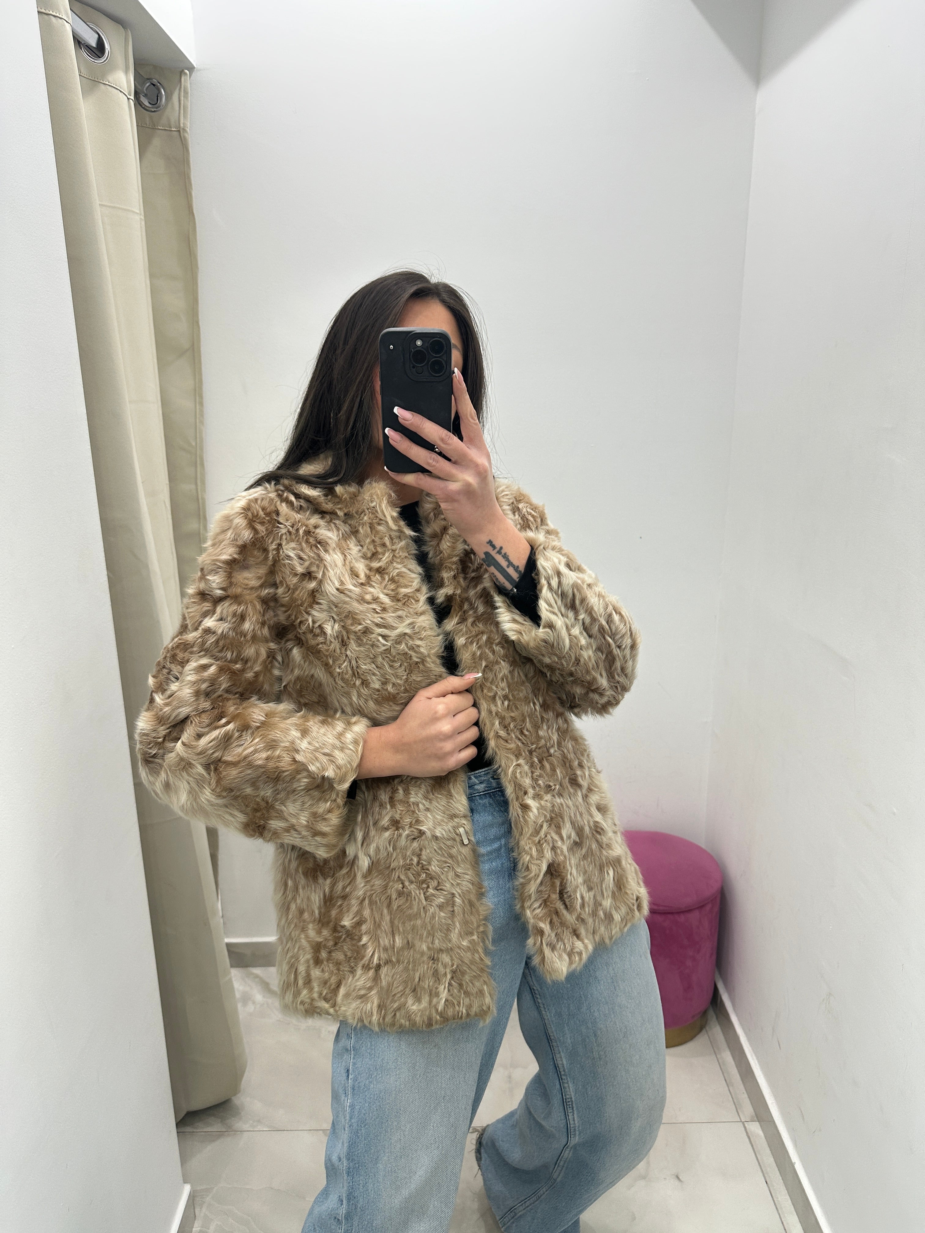 Pelliccia vera vintage gold