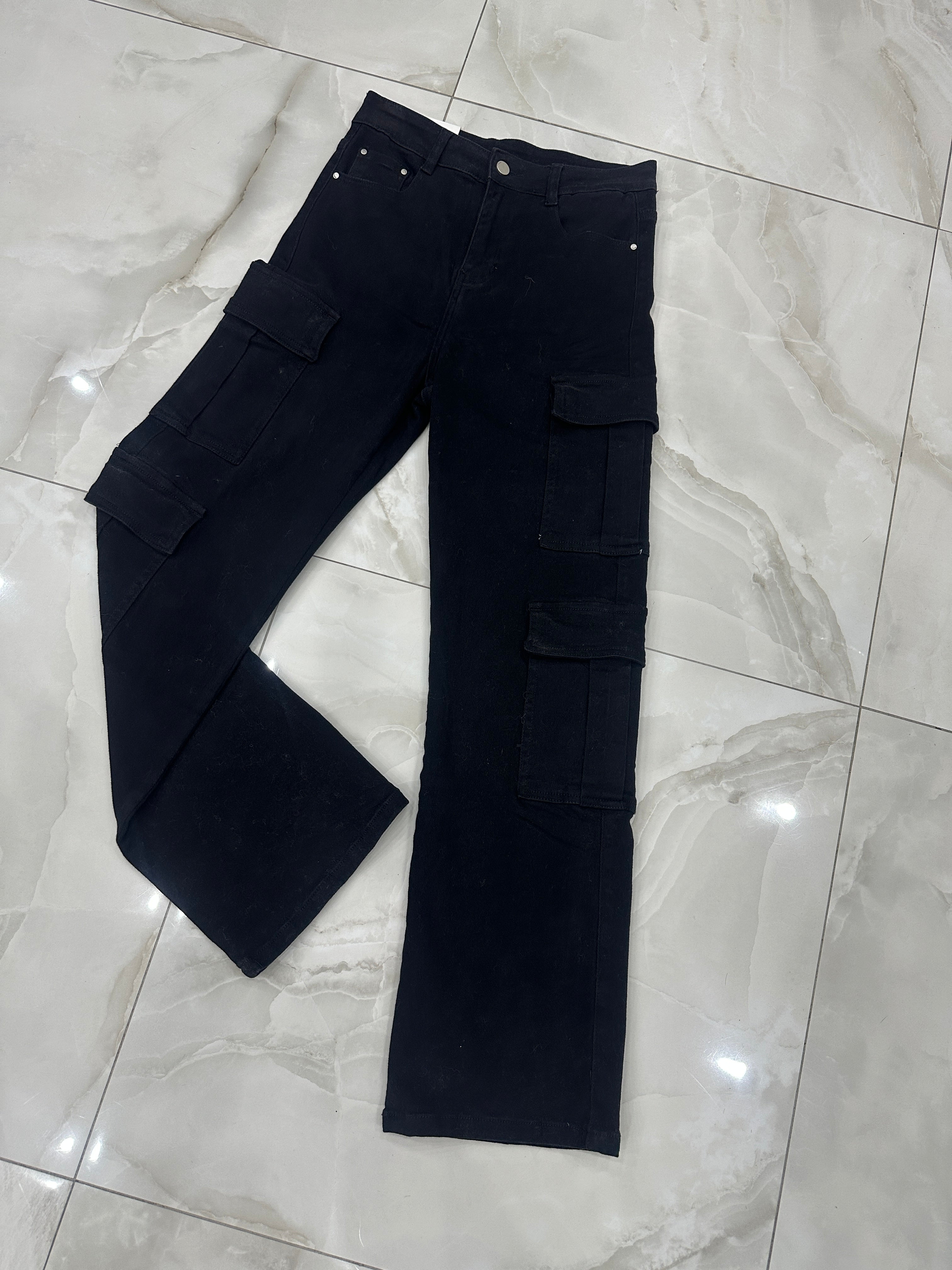 Pantalone cargo nero