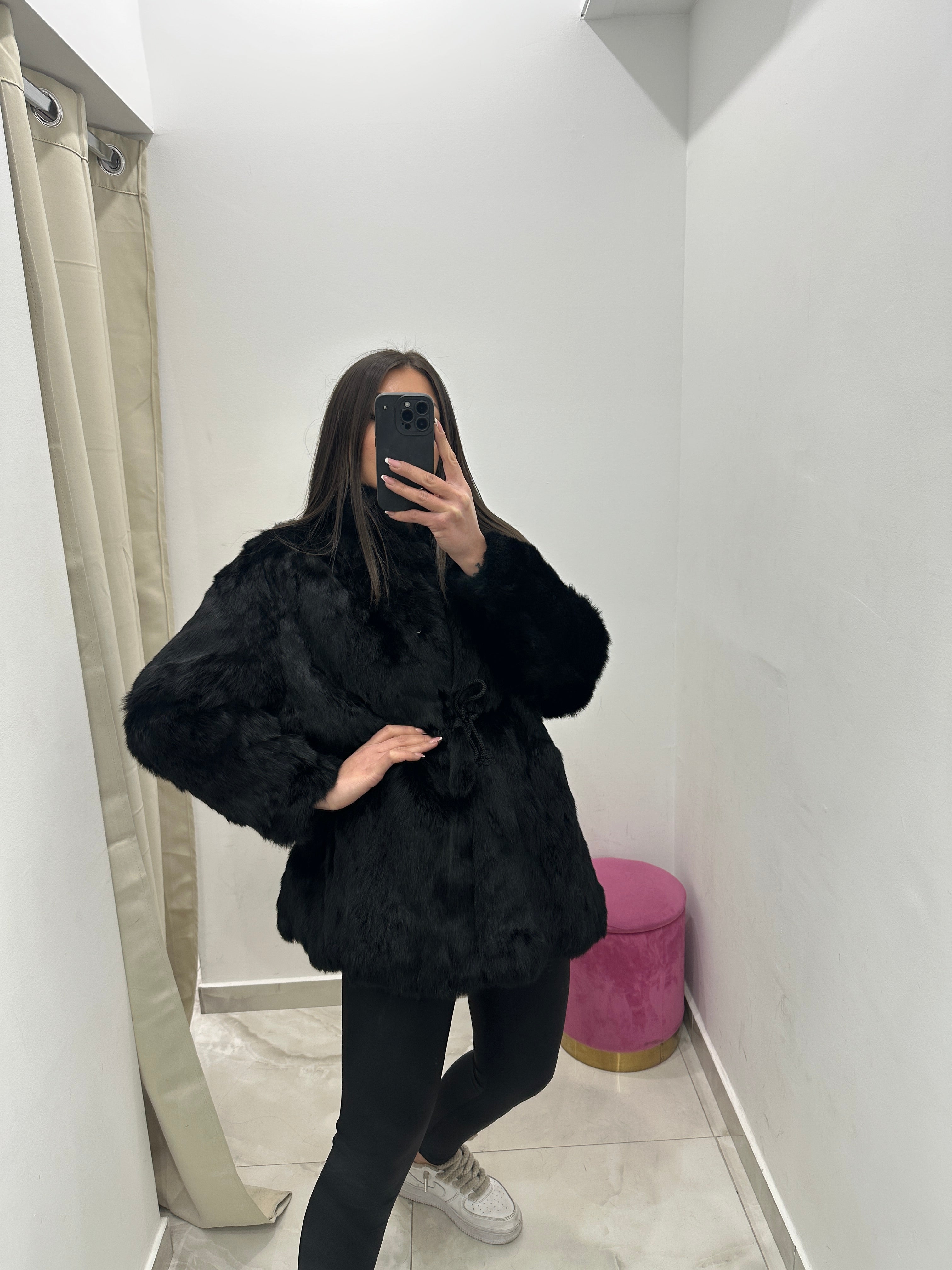 Pelliccia vera vintage nera