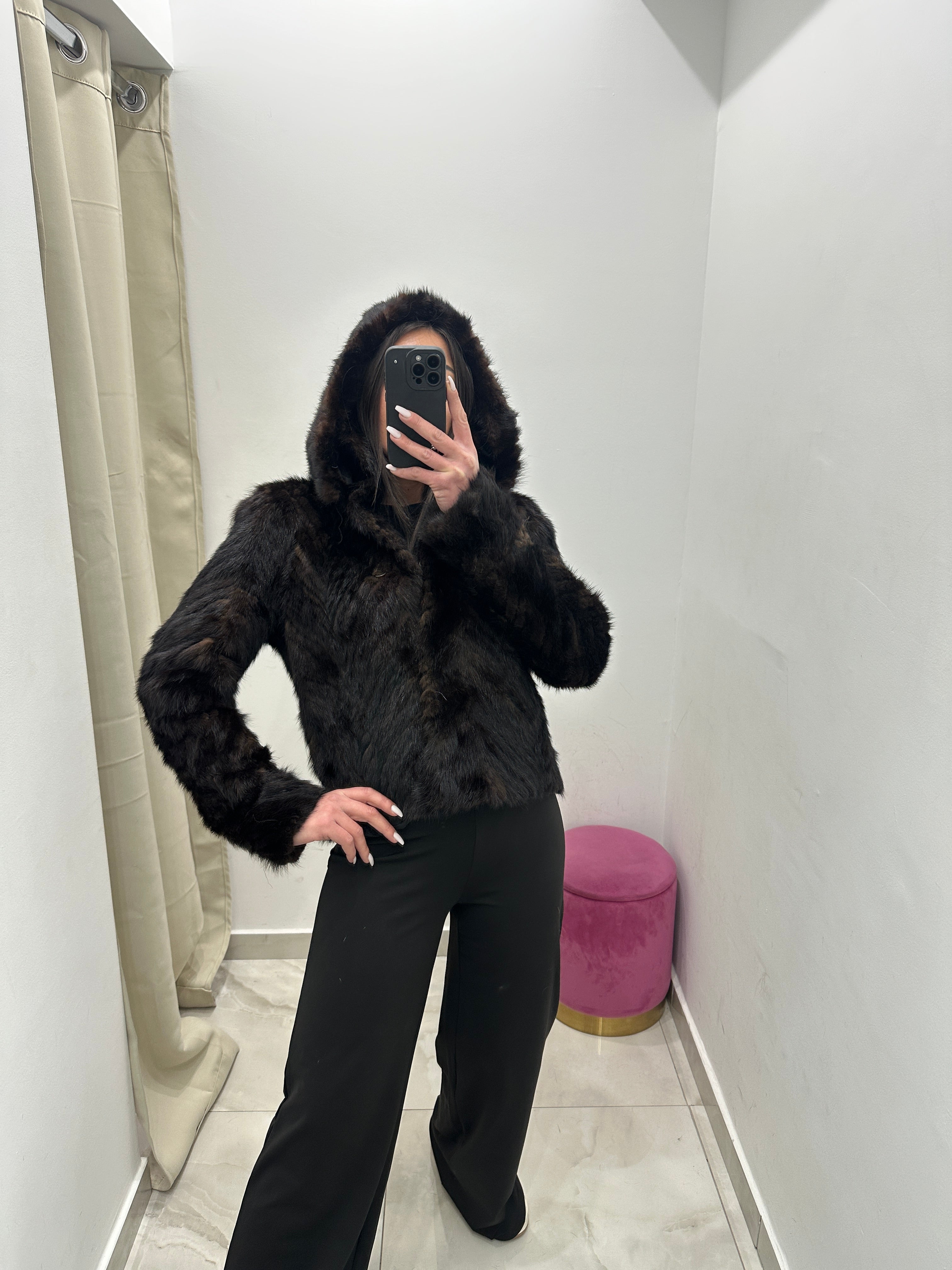 Pelliccia vera vintage marrone