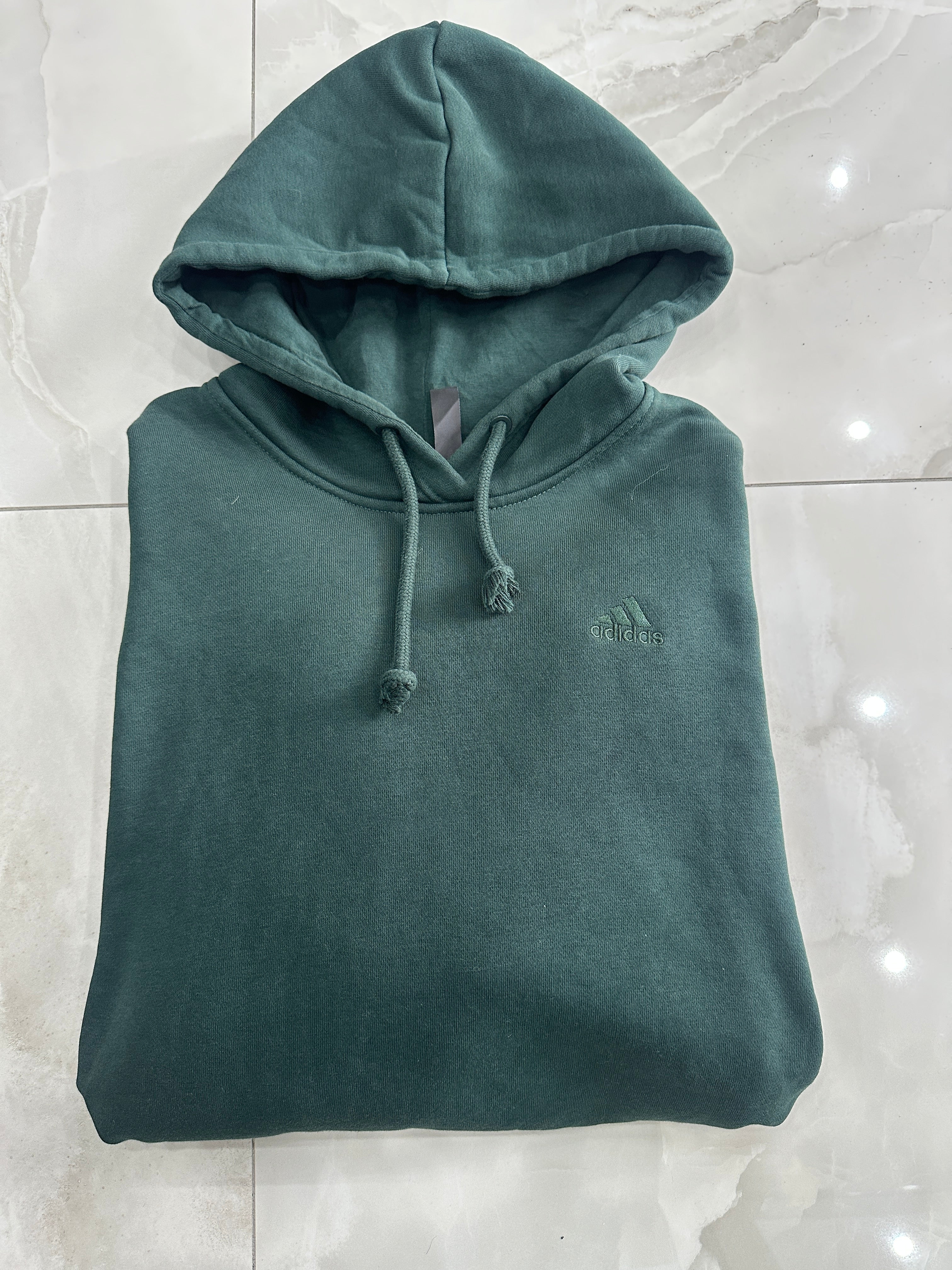 Felpa vintage verde con cappuccio