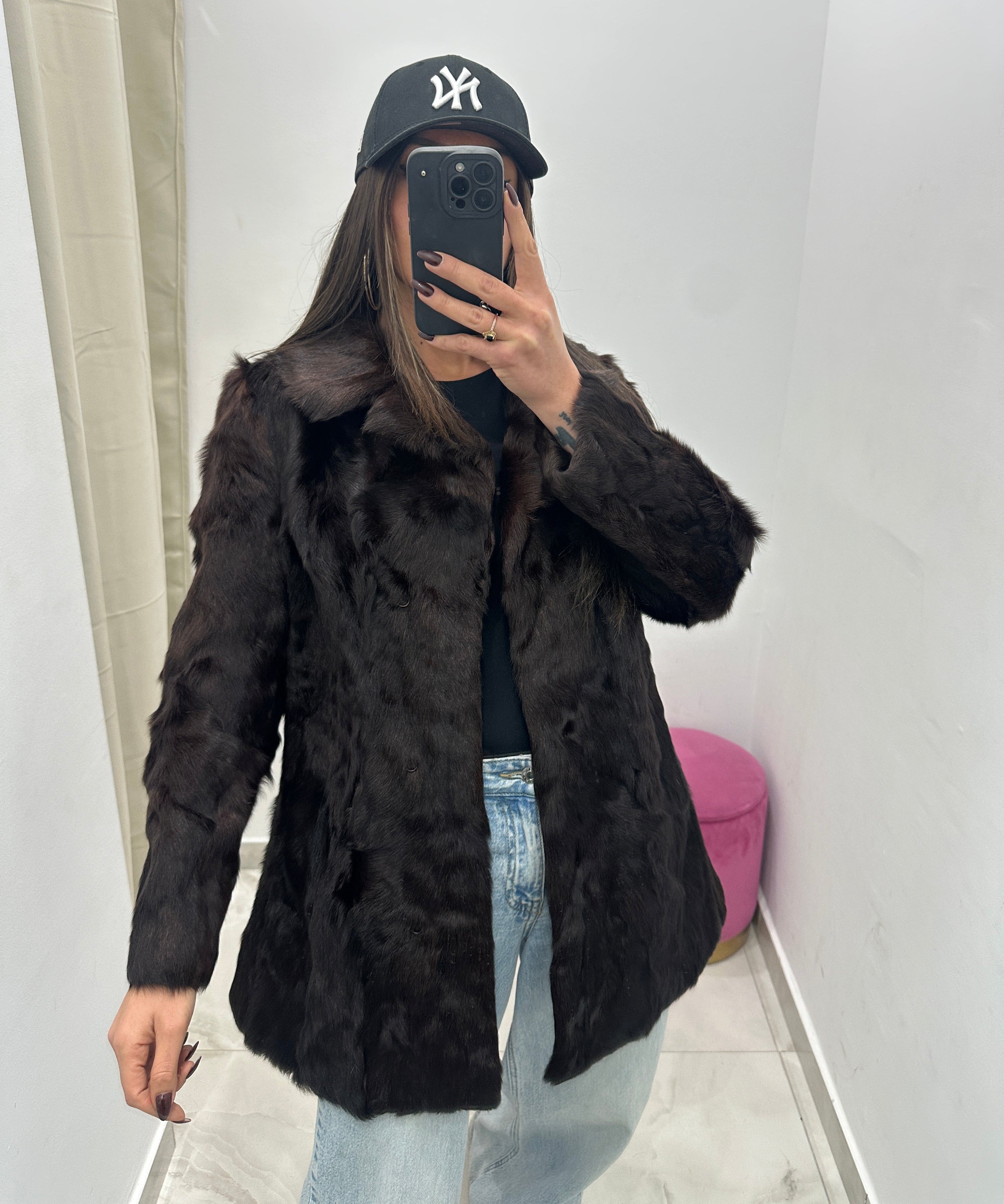 Pelliccia vera vintage marrone