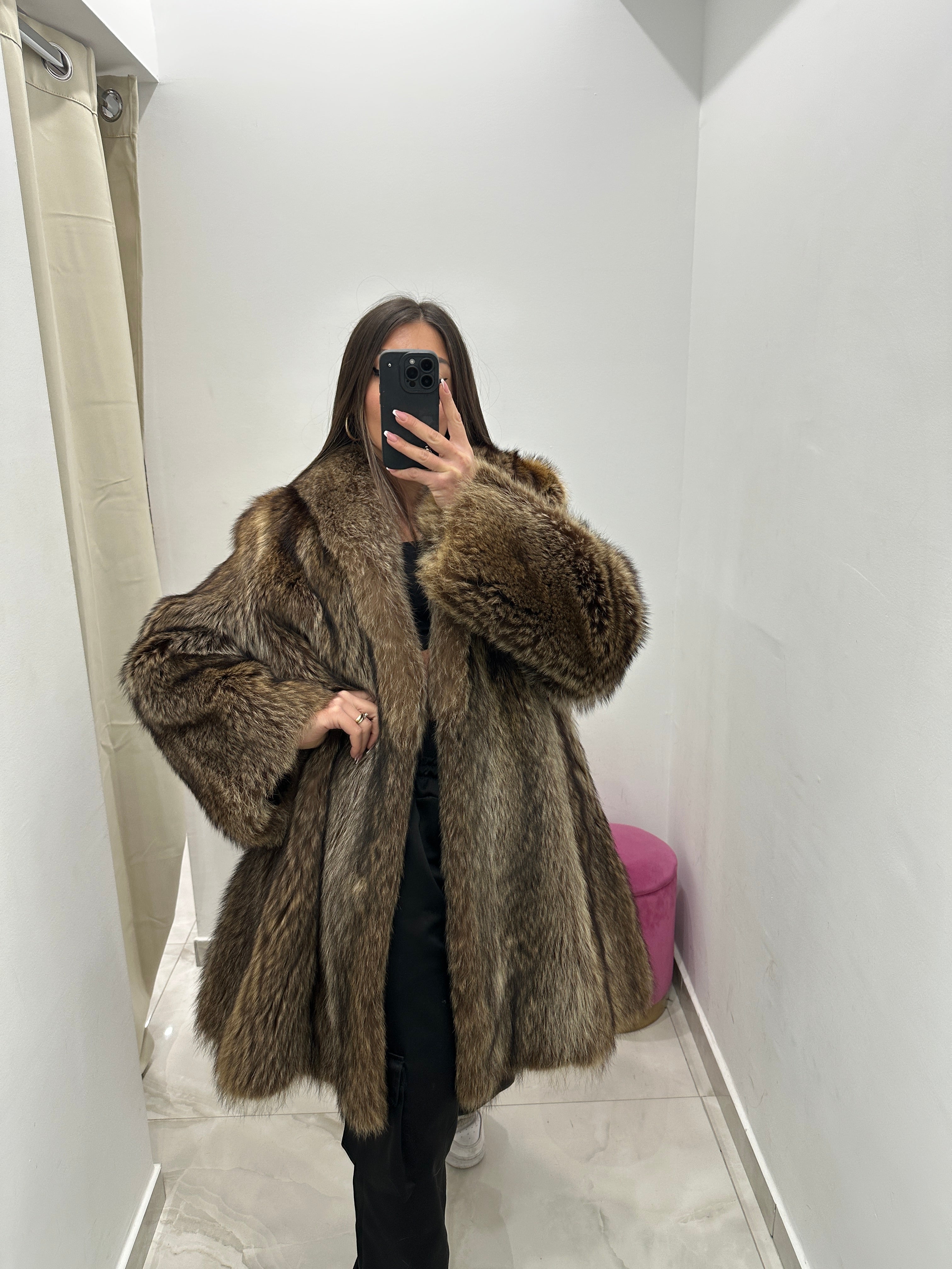 Pelliccia vera vintage di marmotta