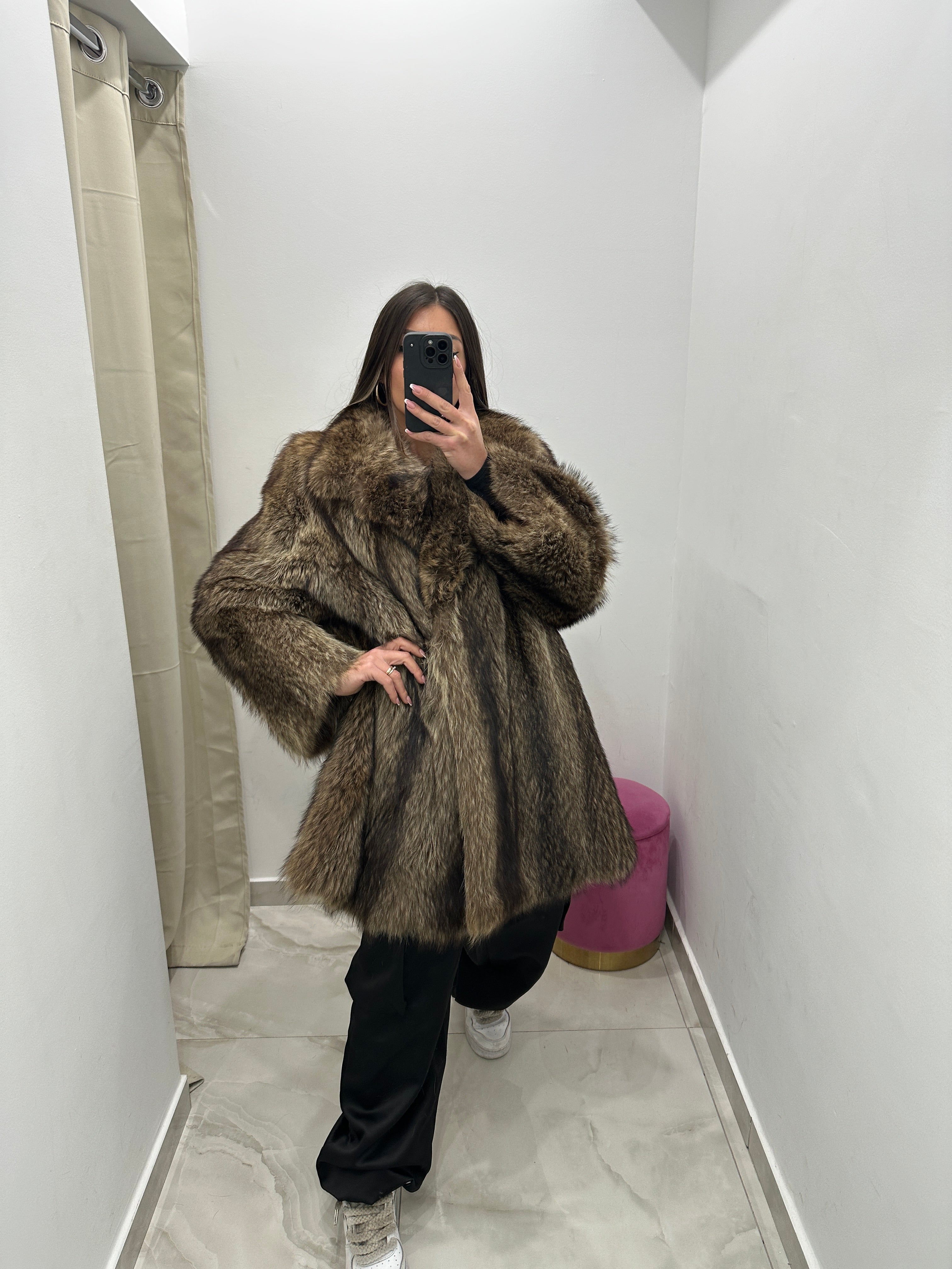 Pelliccia vera vintage di marmotta