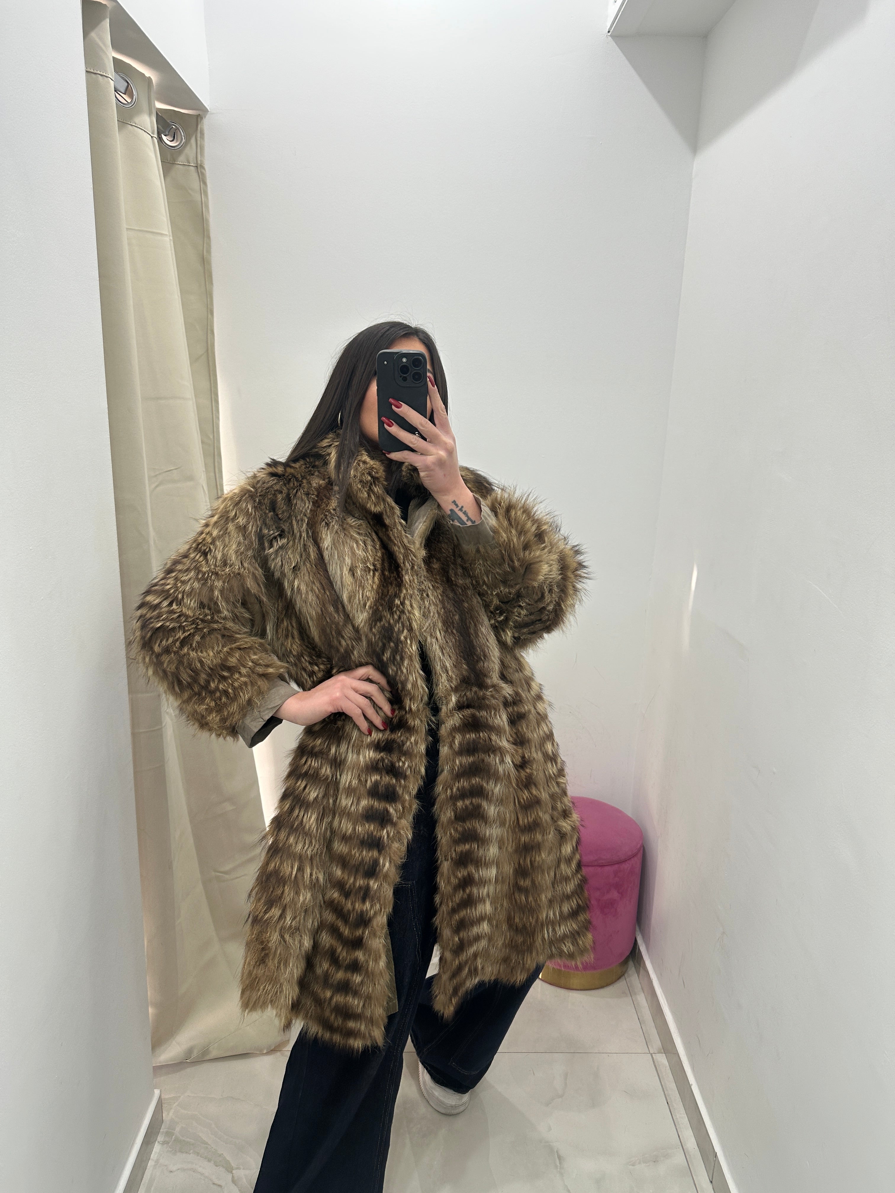 Pelliccia vera vintage di marmot