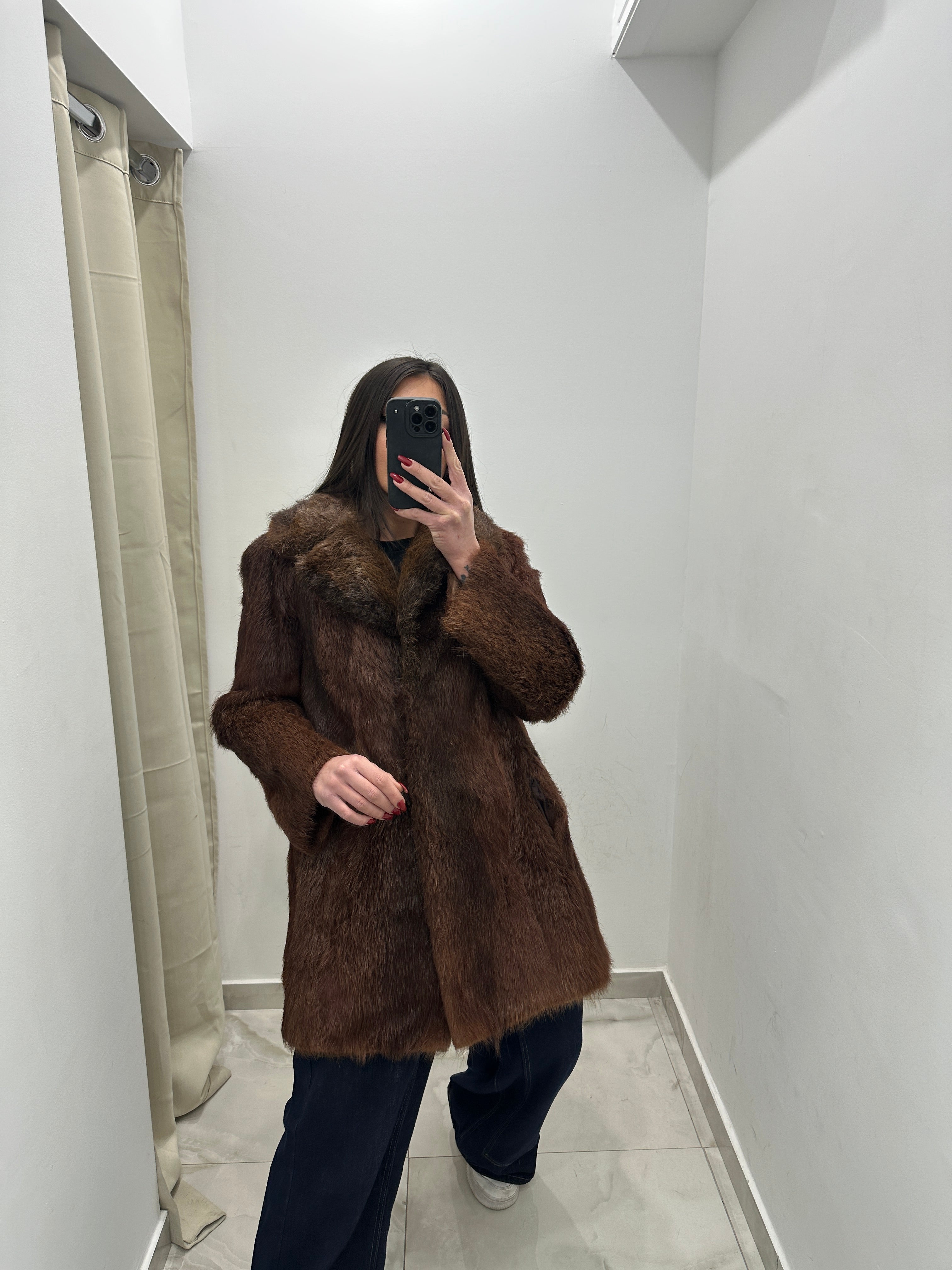 Pelliccia vera vintage marrone
