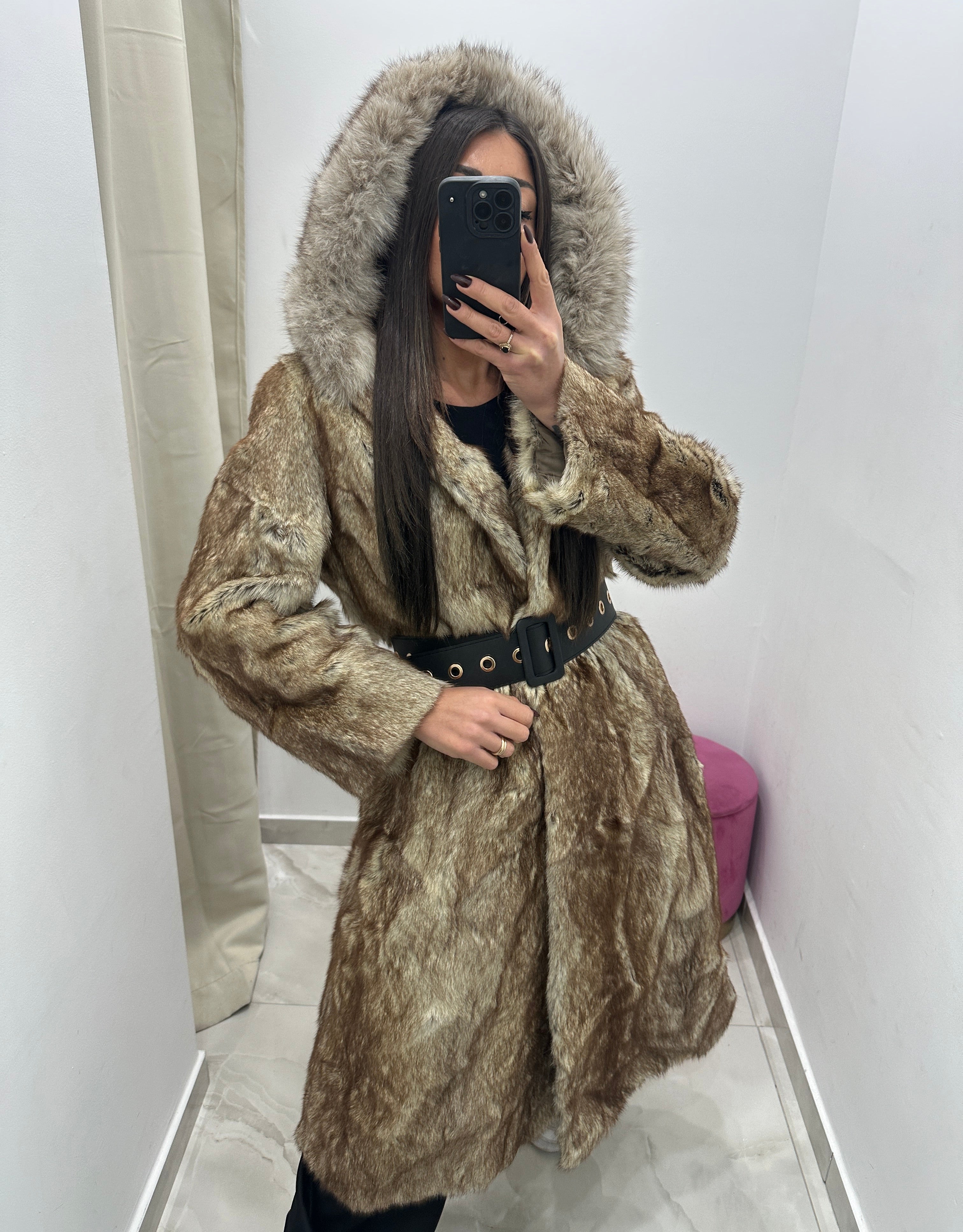 Pelliccia vera vintage beige