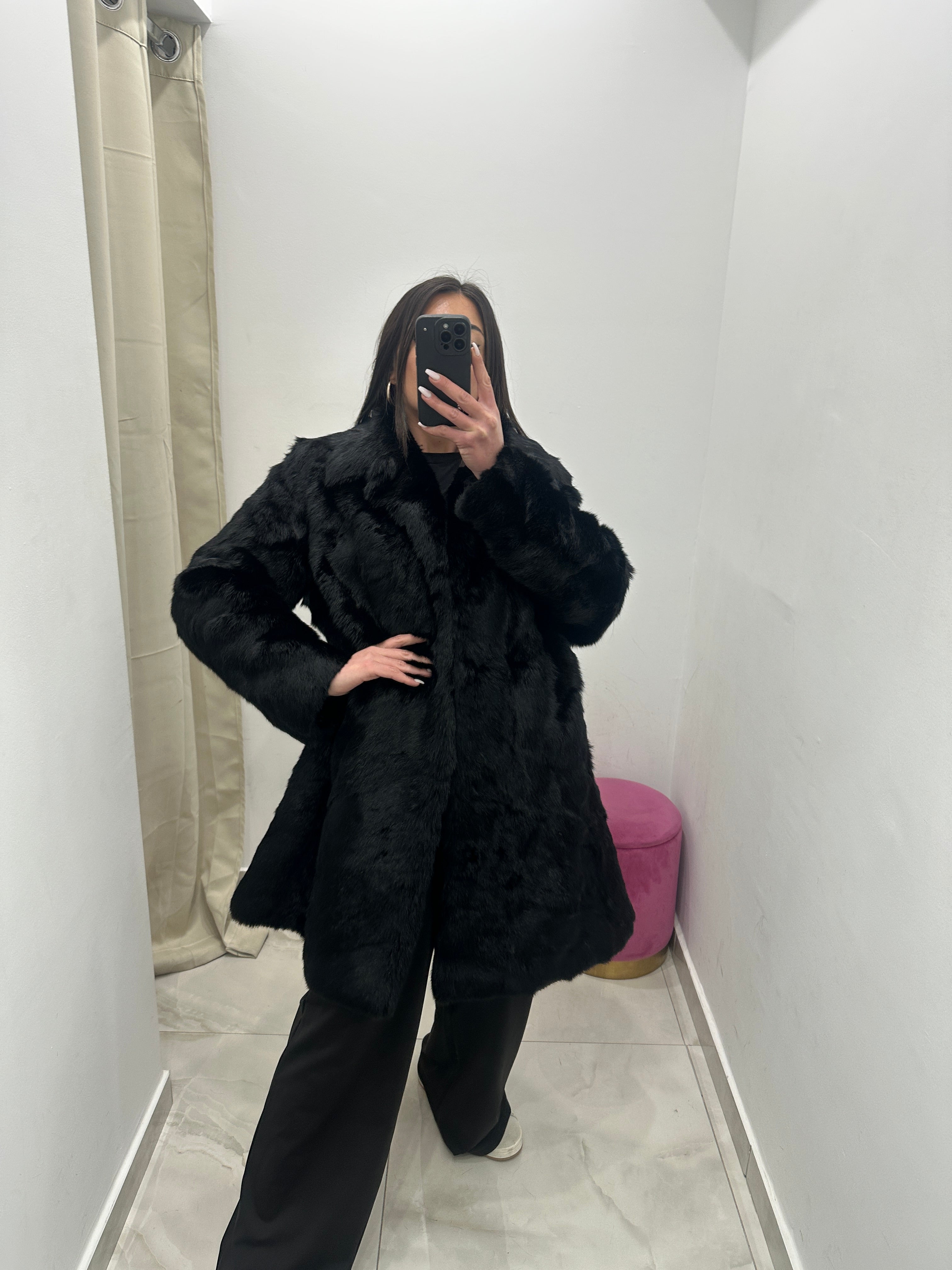 Pelliccia vera vintage nera