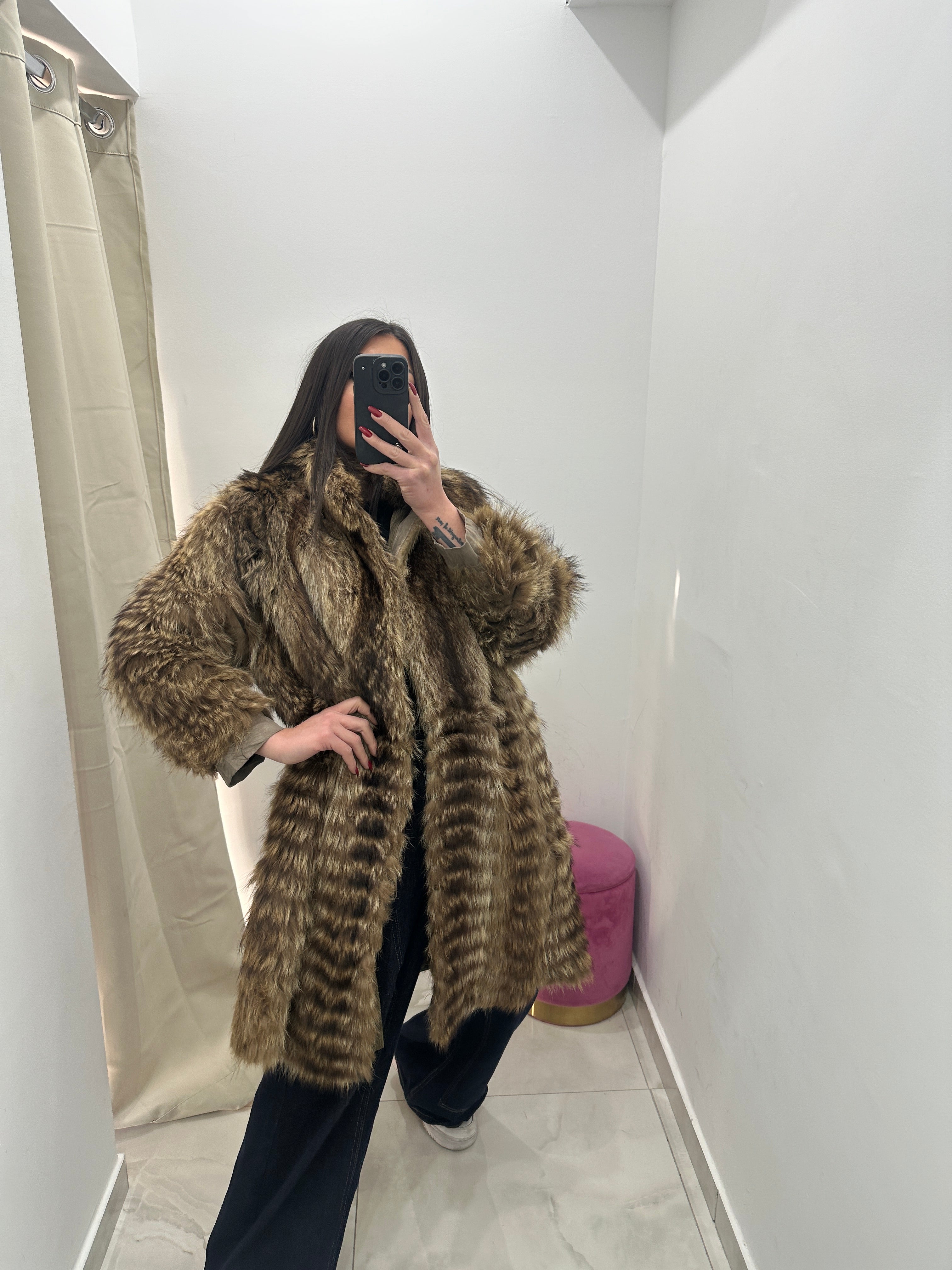Pelliccia vera vintage di marmot