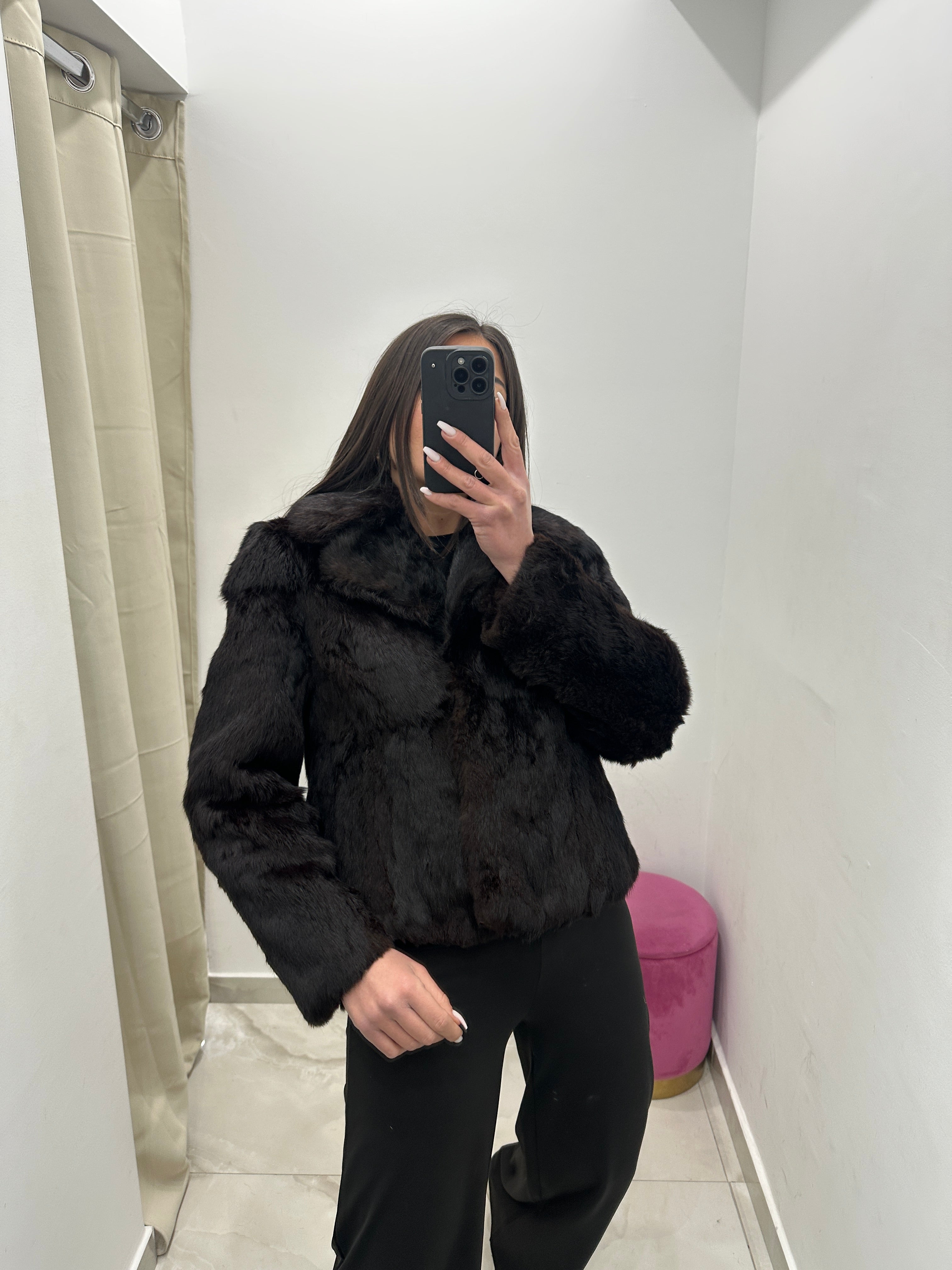 Pelliccia vera vintage marrone scuro