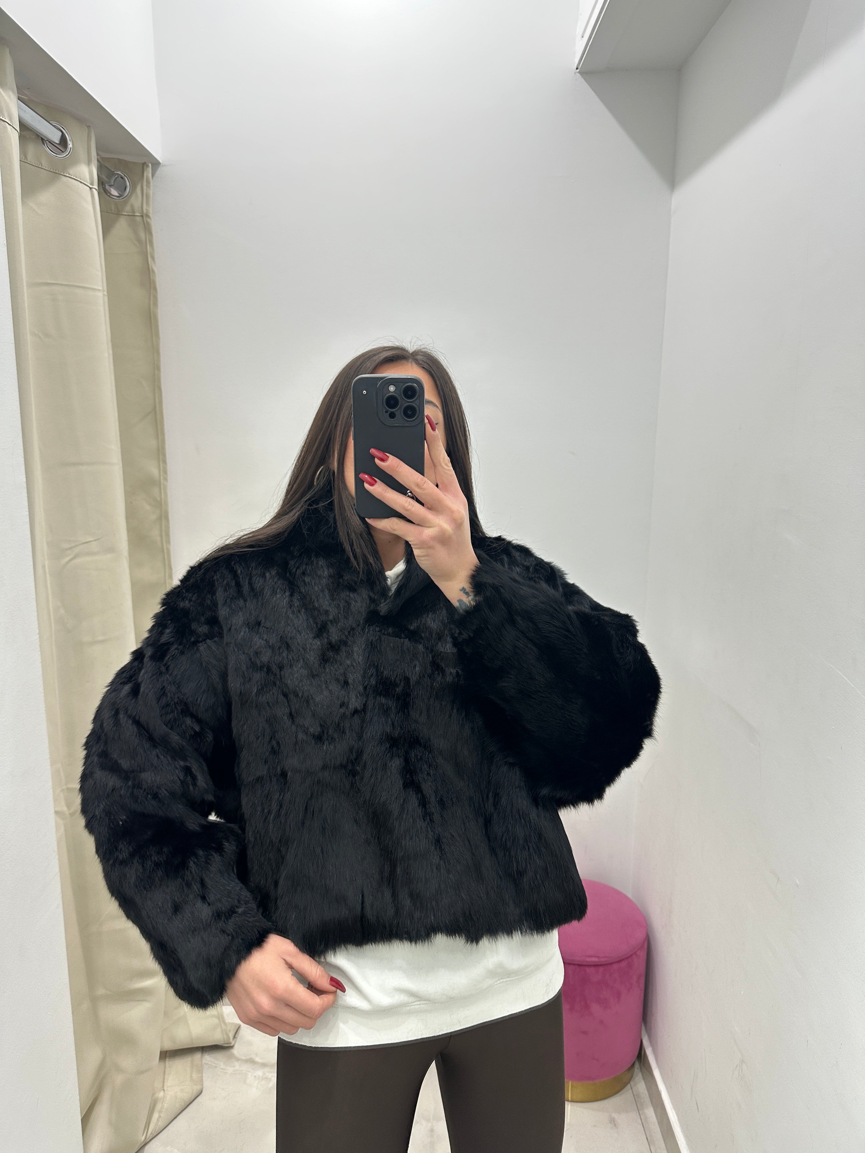 Pelliccia vera vintage nera