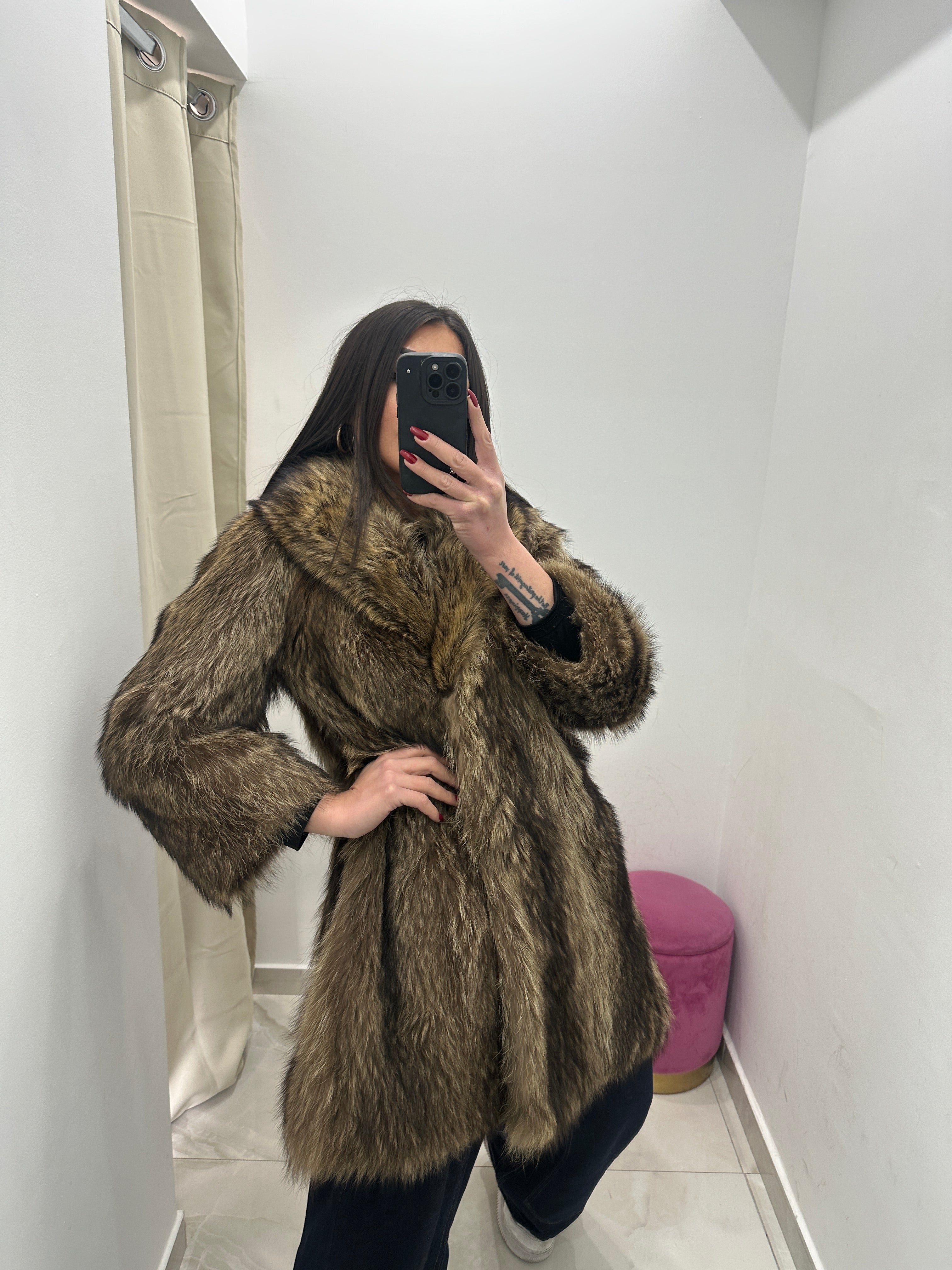 Pelliccia vera vintage di marmot