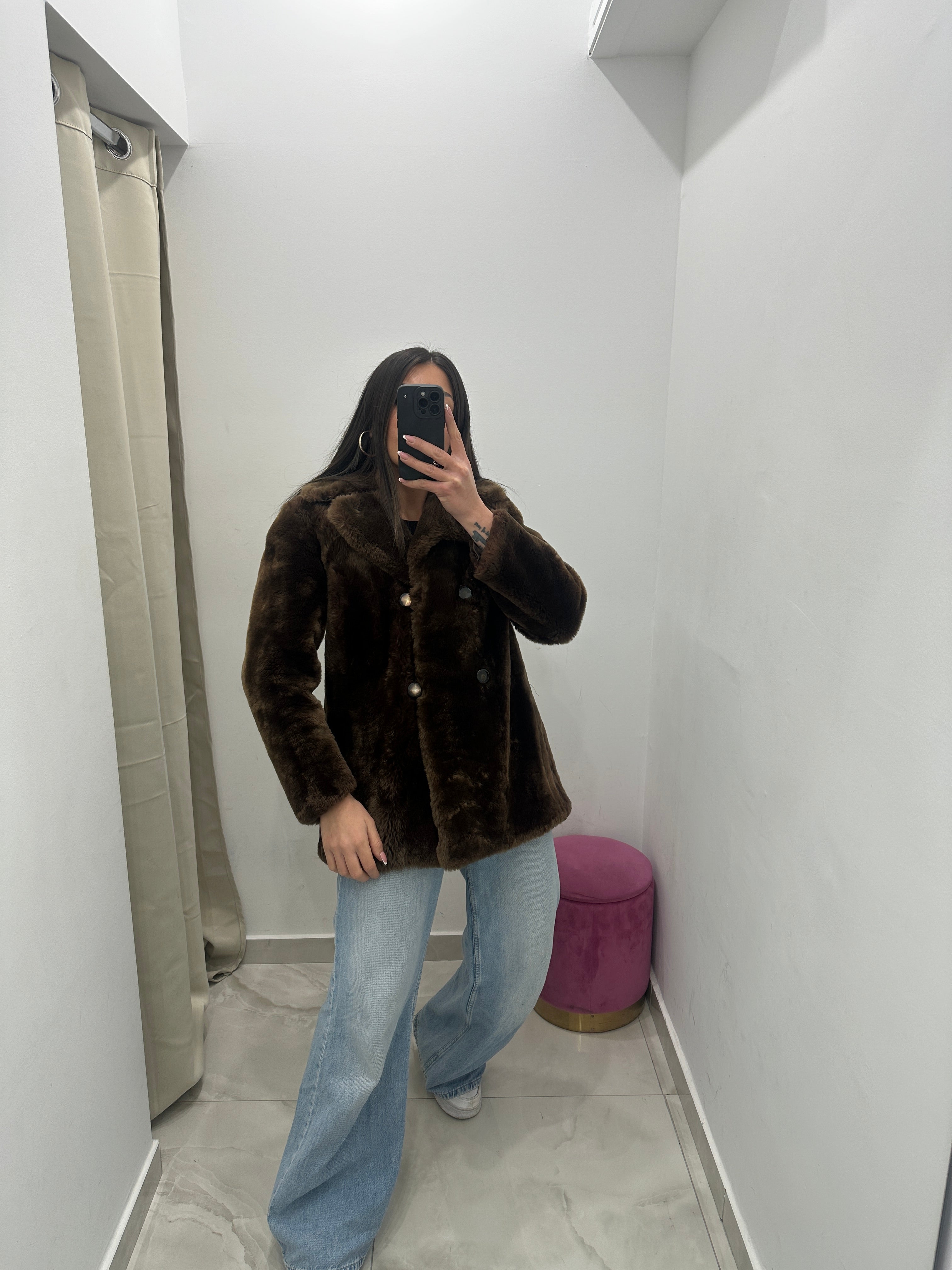 Pelliccia vera vintage in promo marrone