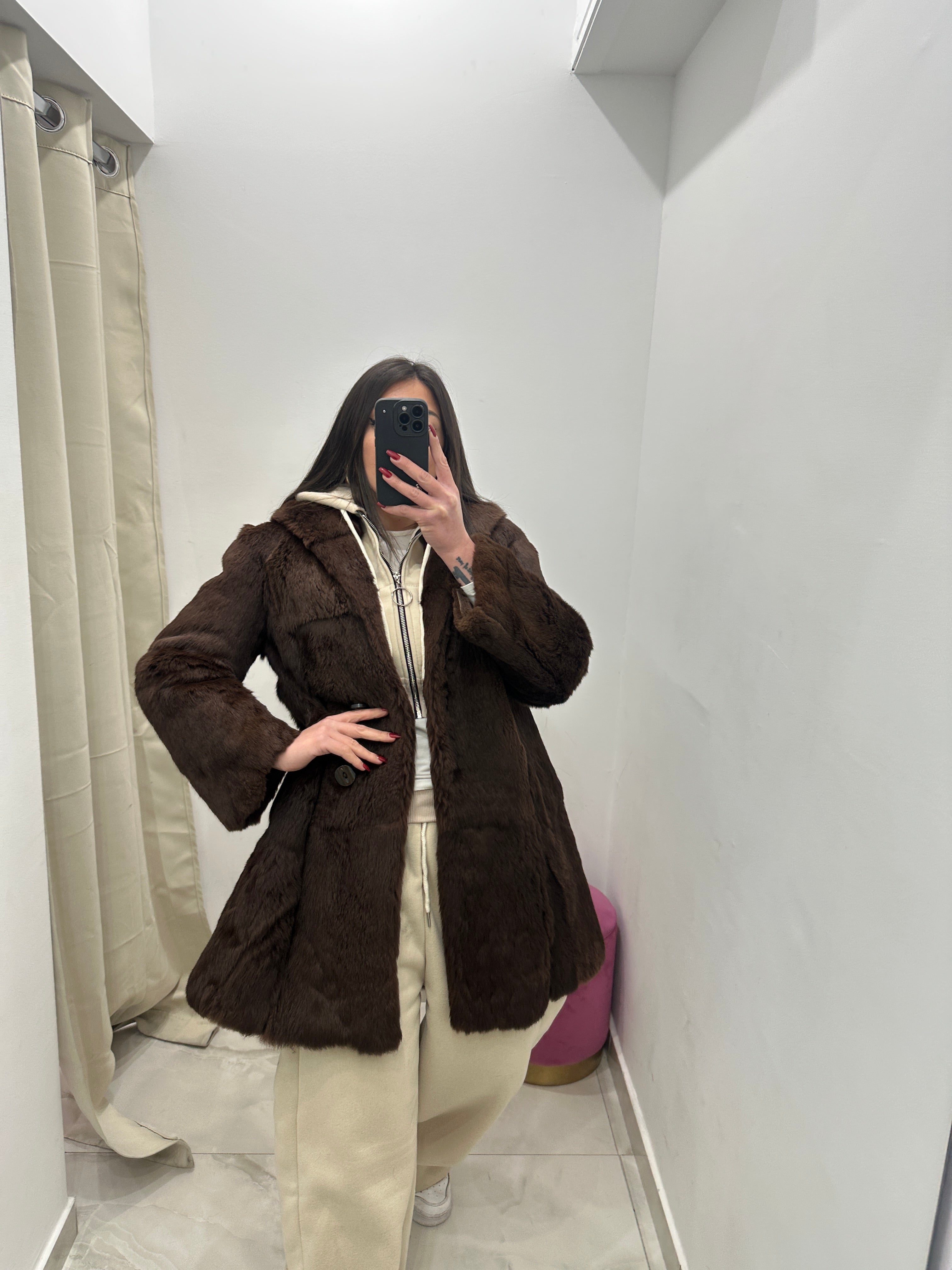 Pelliccia vera vintage marrone