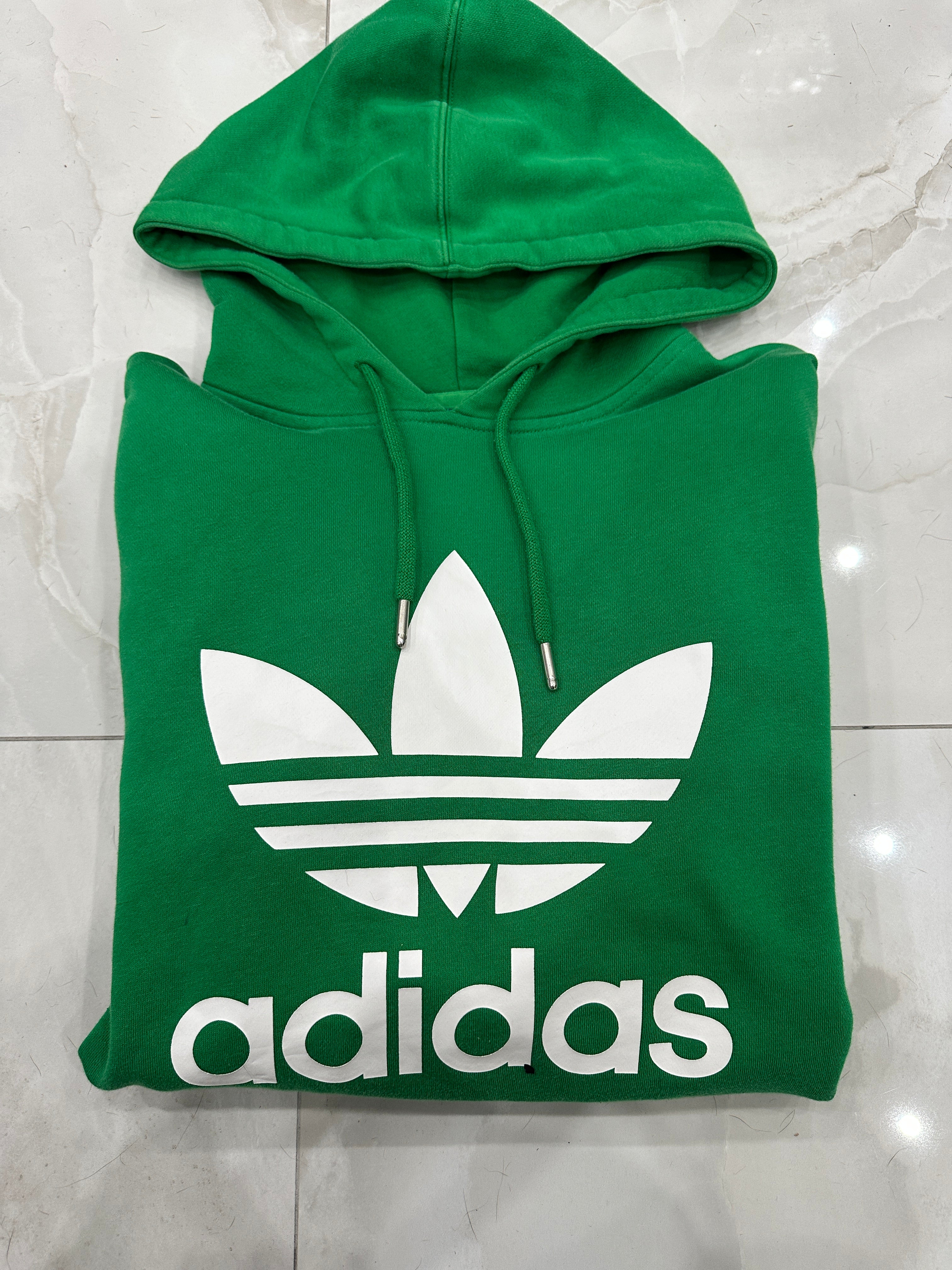Felpa vintage verde con cappuccio
