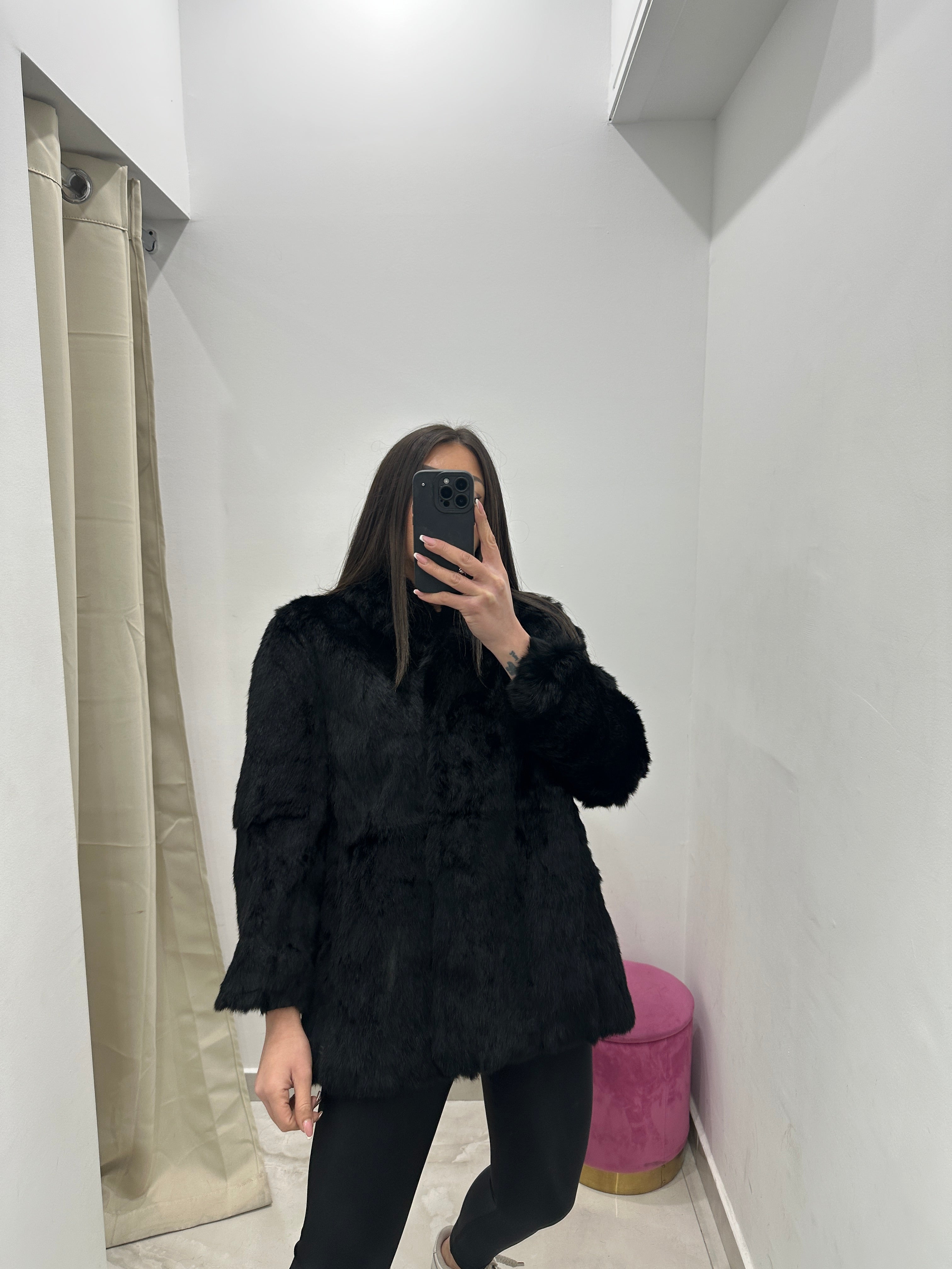 Pelliccia vera vintage nera