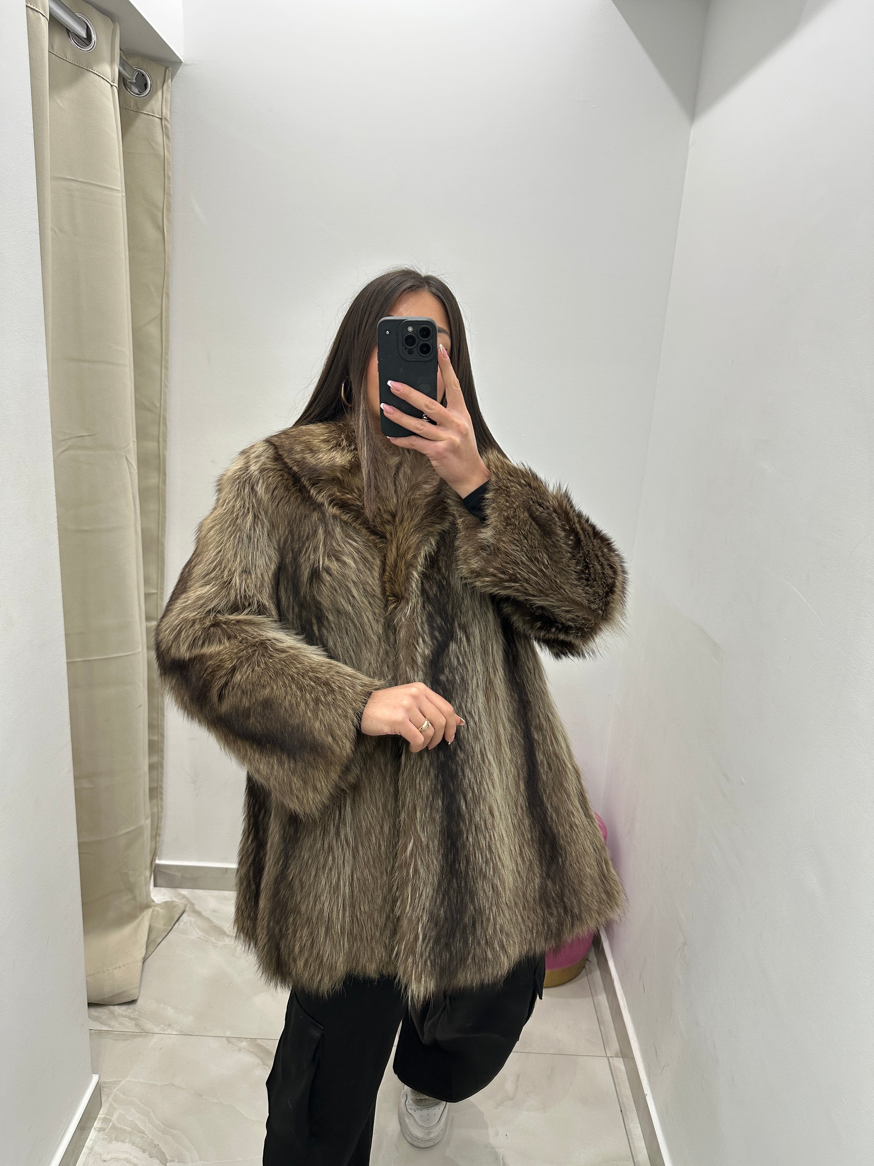 Pelliccia vera vintage di marmotta