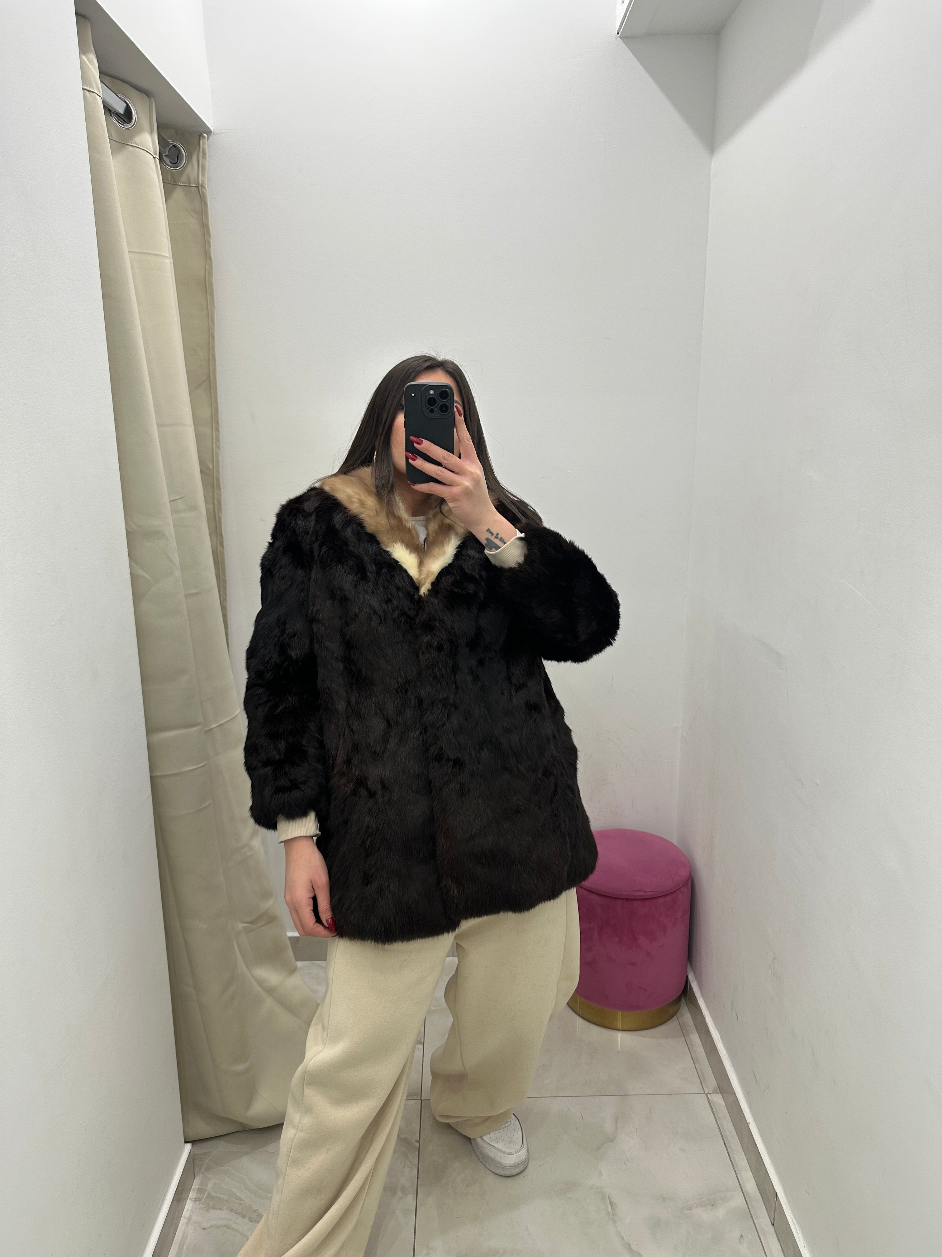 Pelliccia vera vintage marrone